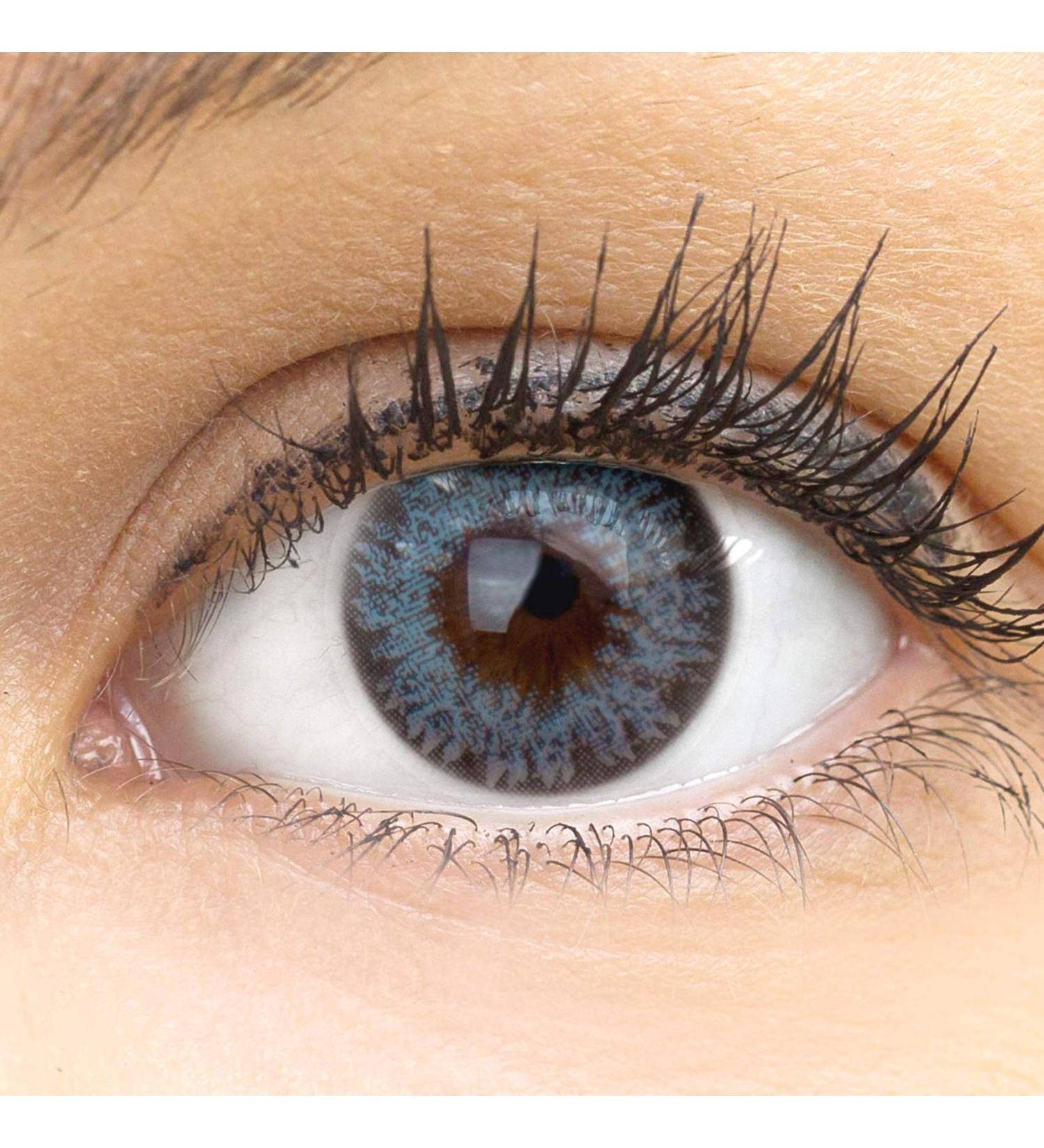 Buy Glamlens Palermo Blue Contact Lenses - Strongly Covering Natural Blue | Silicone Hydrogel | 1 Pair (2pcs) | Dia 14.00 - International Shipping Available - Buy Online on GoSupps.com