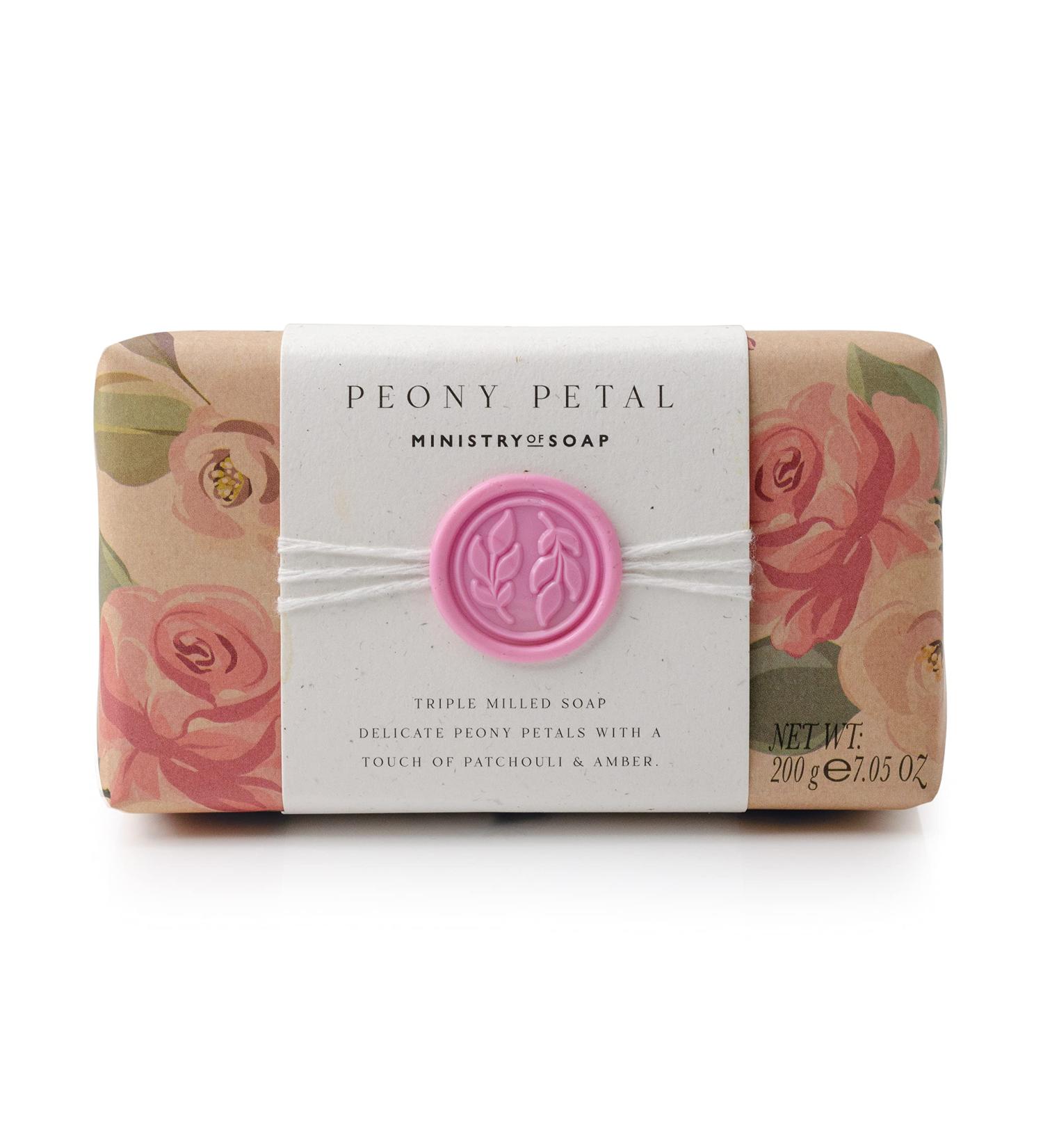 Ministry of Soap British Bouquet Naturally Coloured Triple-Milled Soap Peony Petal 200g - Buy Online on GoSupps.com