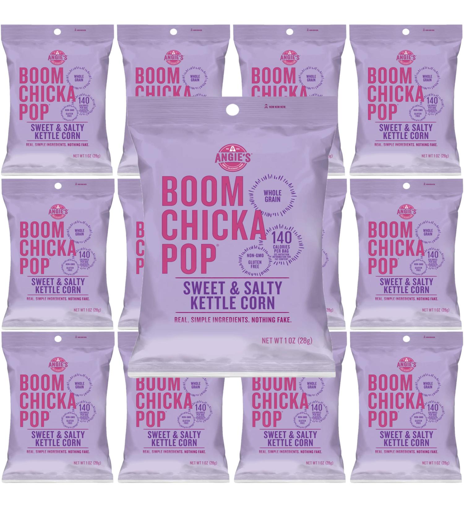 Boom Chicka Pop Sweet & Salty Kettle Corn 1oz Bags - Pack of 12 | Delicious Snack Packs - Buy Online on GoSupps.com