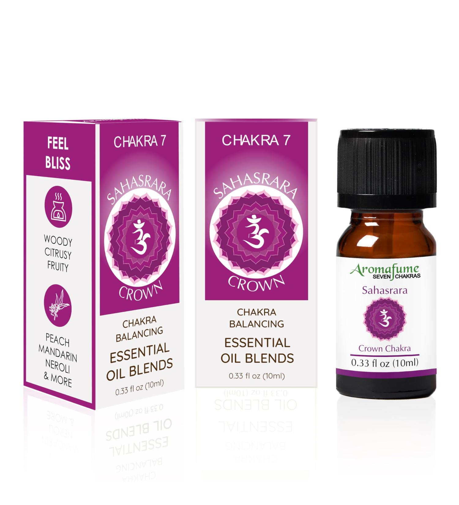Crown Chakra Essential Oil Diffuser Blend by Aromafume | 3 x 10ml/0.33 fl oz | Sahasrara | Aromatherapy Oils for Chakra Balance | Lavender & Jasmine Extracts | Chakra Incense for Meditation, Yoga - Buy Online on GoSupps.com