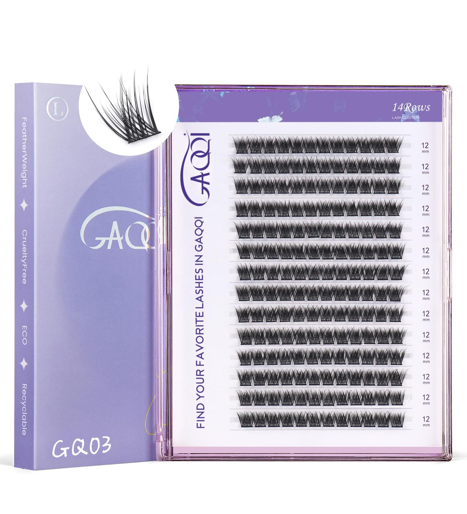 Buy GAQQI GQ03 Lash Clusters - 168PCS C Curl 12MM False Eyelashes for DIY Extensions | Natural Wispy Look - Buy Online on GoSupps.com