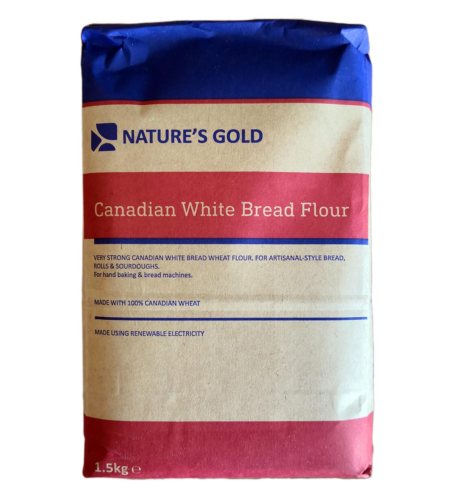 Nature's Gold 100% Very Strong Canadian White Bread Flour 1.5kg - Buy Online on GoSupps.com