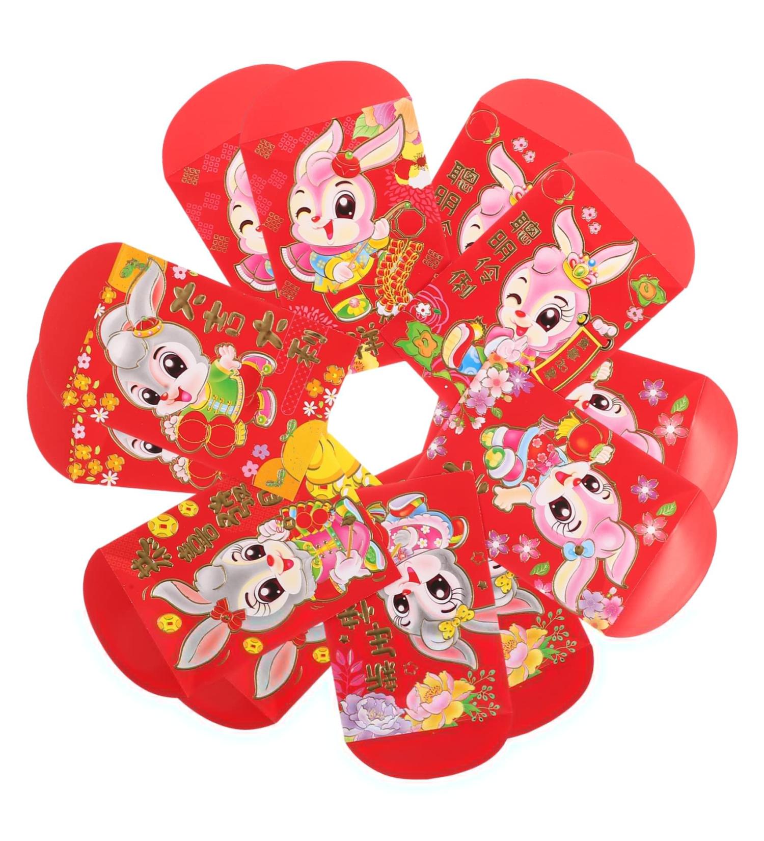 MAGICLULU 60pcs 2023 Year of The Rabbit Red Packets Bunny 2024 Year Money Bag Red Luck Money Bag Festival Red Envelope Red Envelope for The Year of Dragon Paper Personality Lai See Bag Assorted Color 1 1.5X8X0.1CM - Buy Online on GoSupps.com