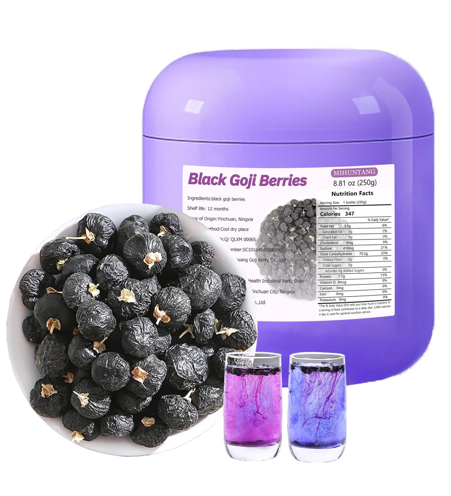 Th aux baies de goji noir 250g Th aux baies de goji noires s ch es au soleil Fruits Grand en vrac brut - Buy Online on GoSupps.com