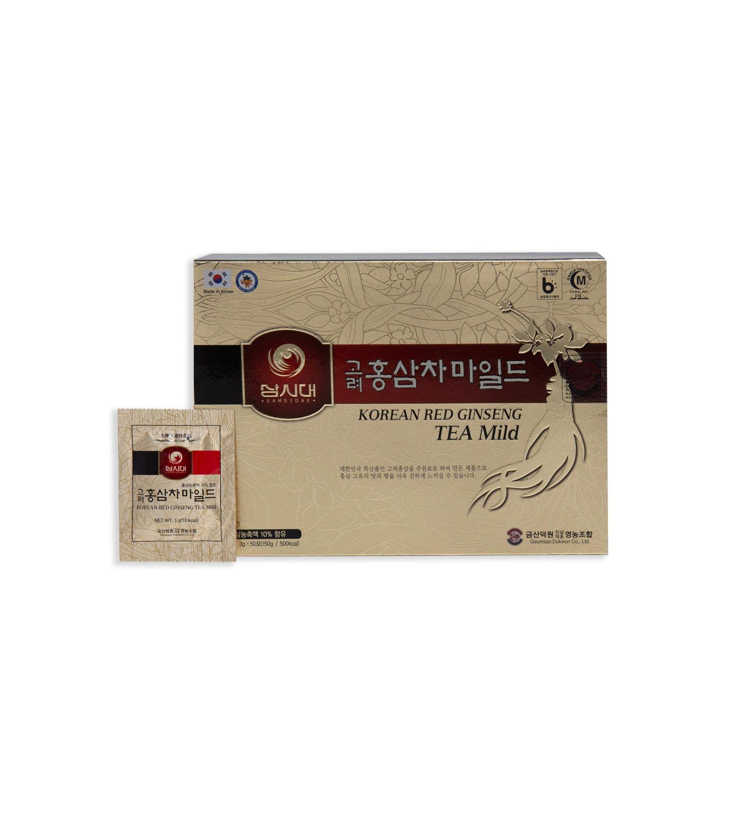 Korean Panax Red Ginseng Tea | 50 Bags | Boosts Blood Circulation, Memory, and Energy - Buy Online on GoSupps.com