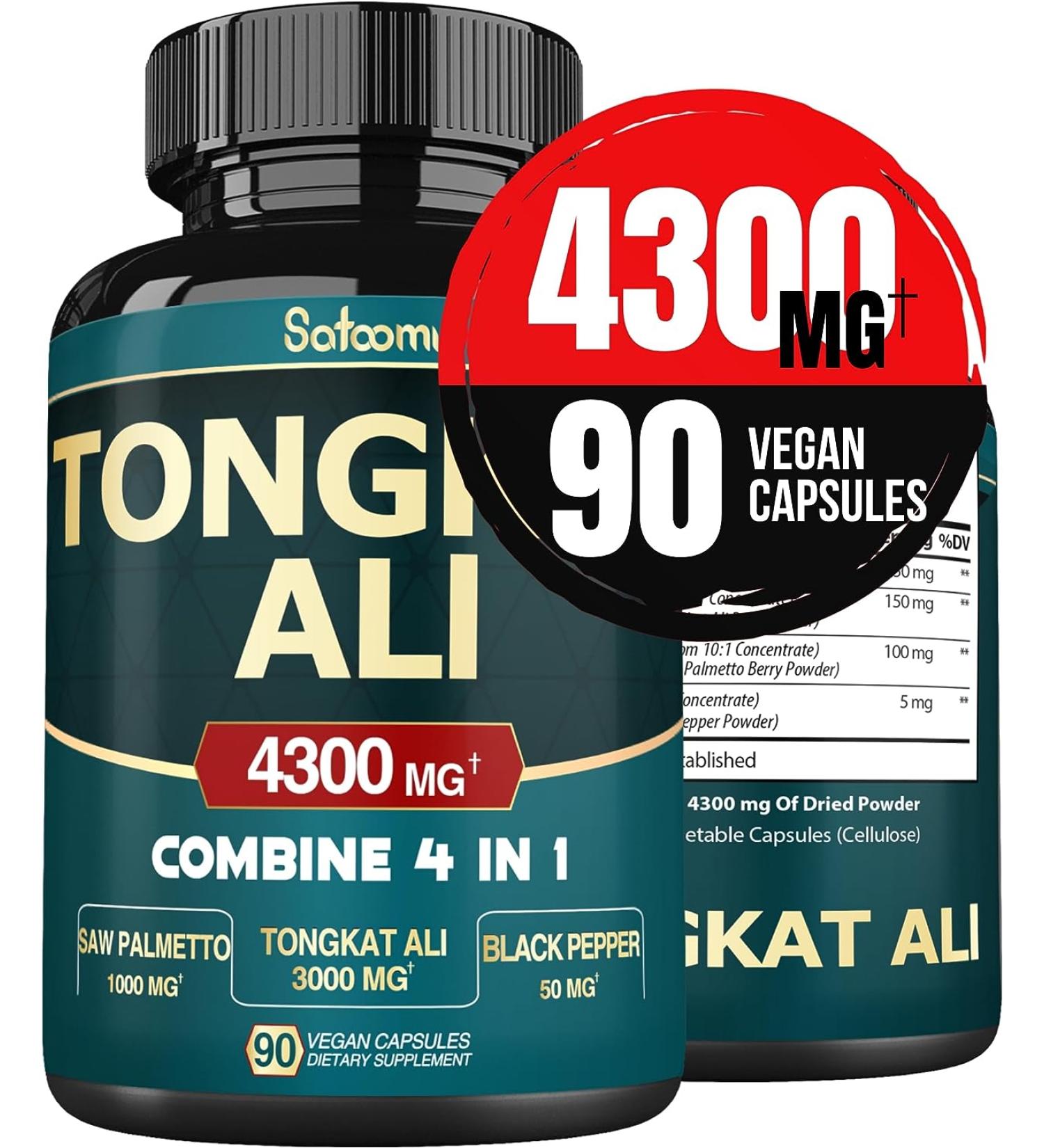 Satoomi Tongkat Ali 4300mg - 90 Vegan Capsules for Men | Premium Quality Supplement - Buy Online on GoSupps.com