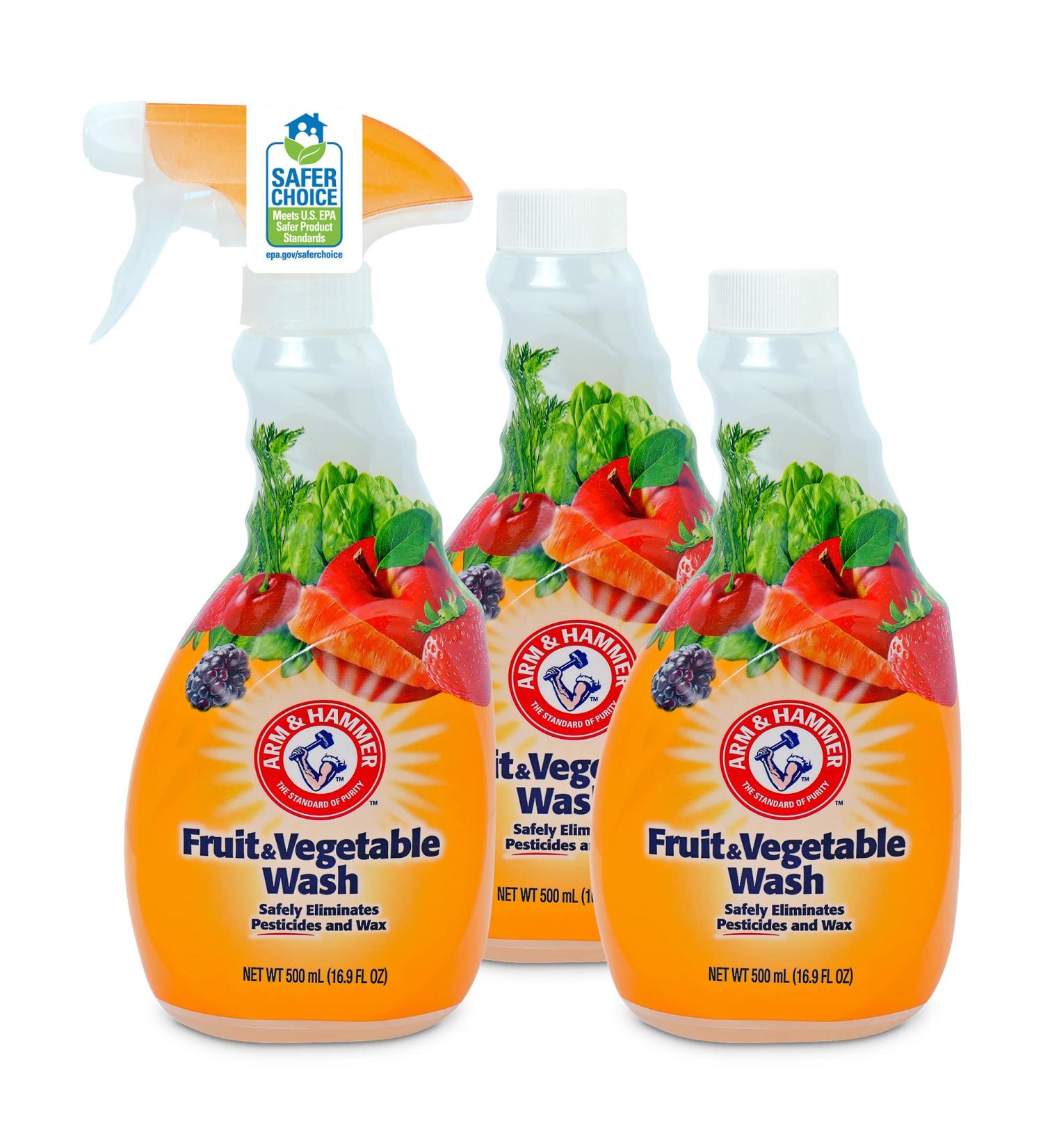 Arm & Hammer Fruit & Vegetable Wash - Unscented Produce Cleaner 3-Pack of 16 oz Bottles - International Shipping Available - Buy Online on GoSupps.com