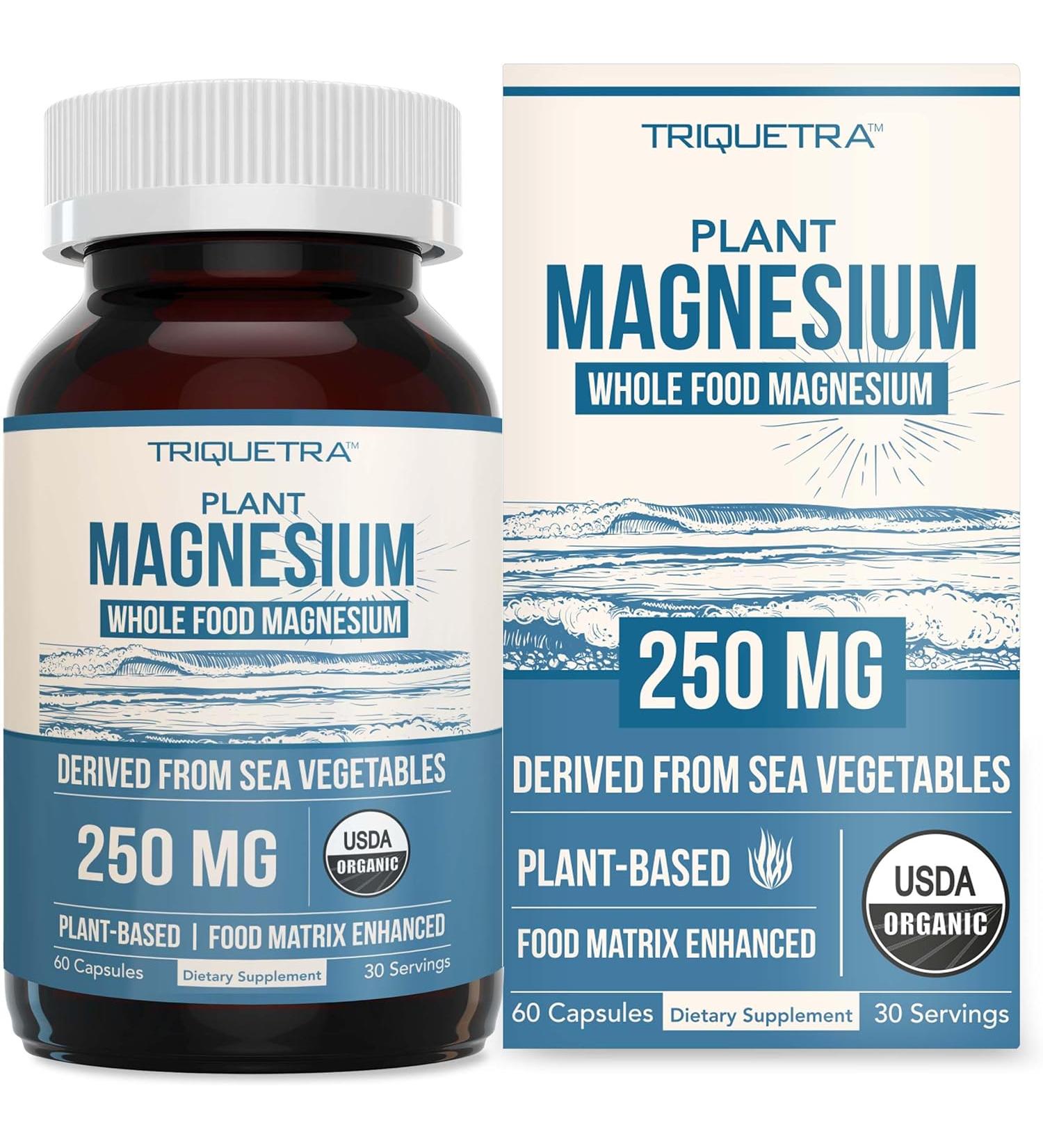 Plant-Based Organic Magnesium Capsules - 250mg | Gentle on Stomach | Energy  Sleep  Muscle  Heart Support | 60 Count - Buy Online on GoSupps.com