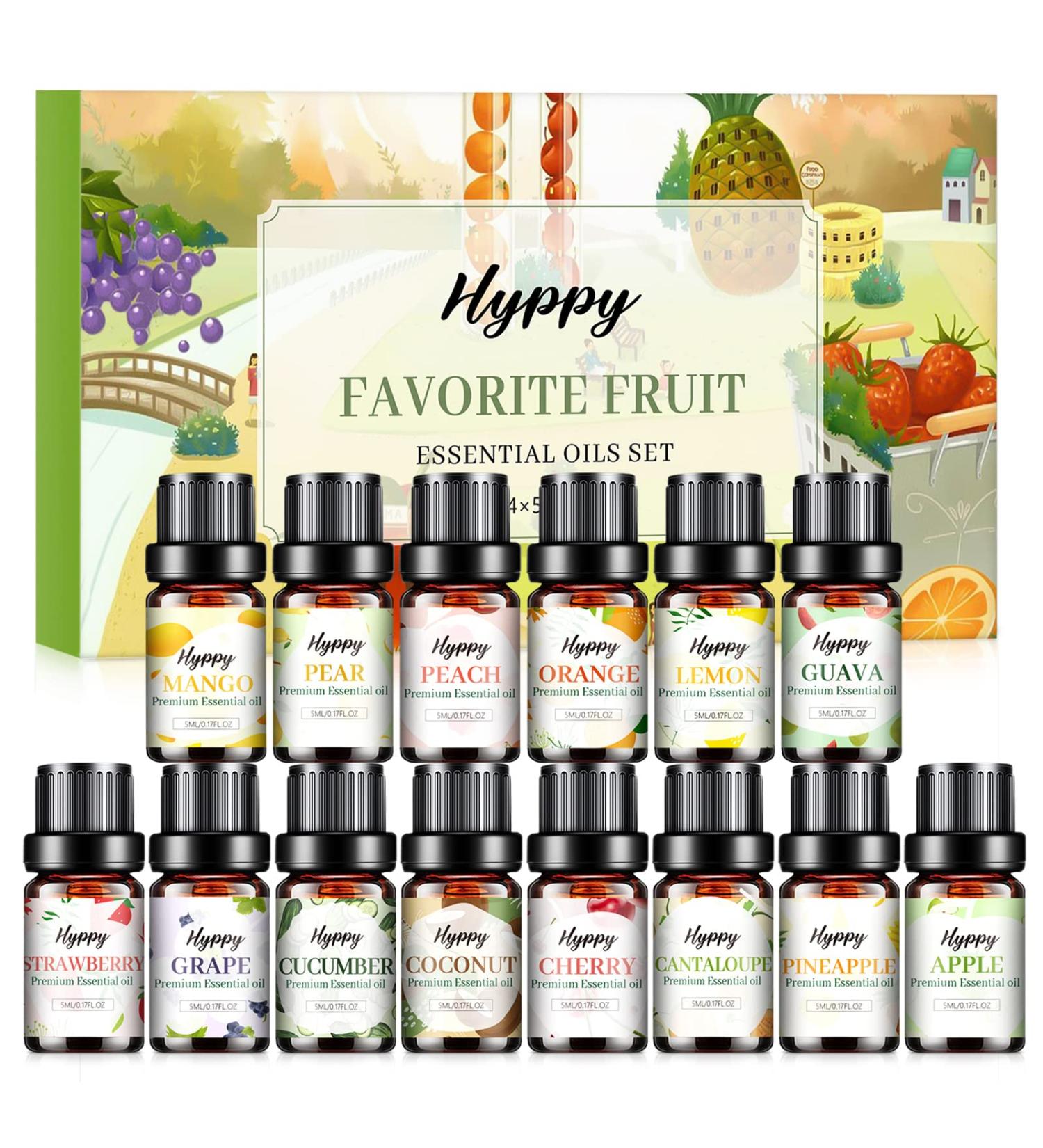 14-Pack Fruity Essential Oils Set - 5ml Natural Aromatherapy Oils for Diffusers, Home, Bath Bombs, Soap & Candle Making - Mango, Strawberry, Cherry, Coconut Scent - Buy Online on GoSupps.com