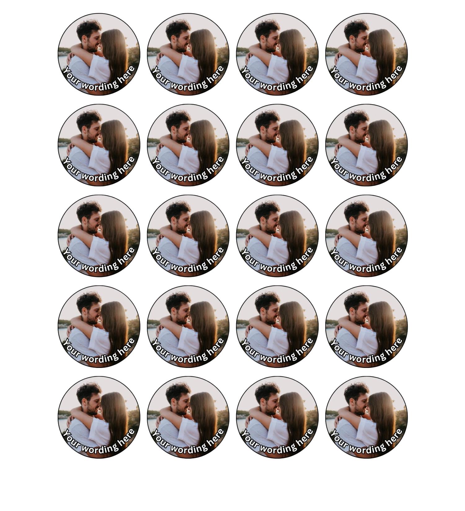 edible 20 x 5cm YOUR PHOTO Personalised cupcake toppers UNCUT (wafer paper) Rice Paper