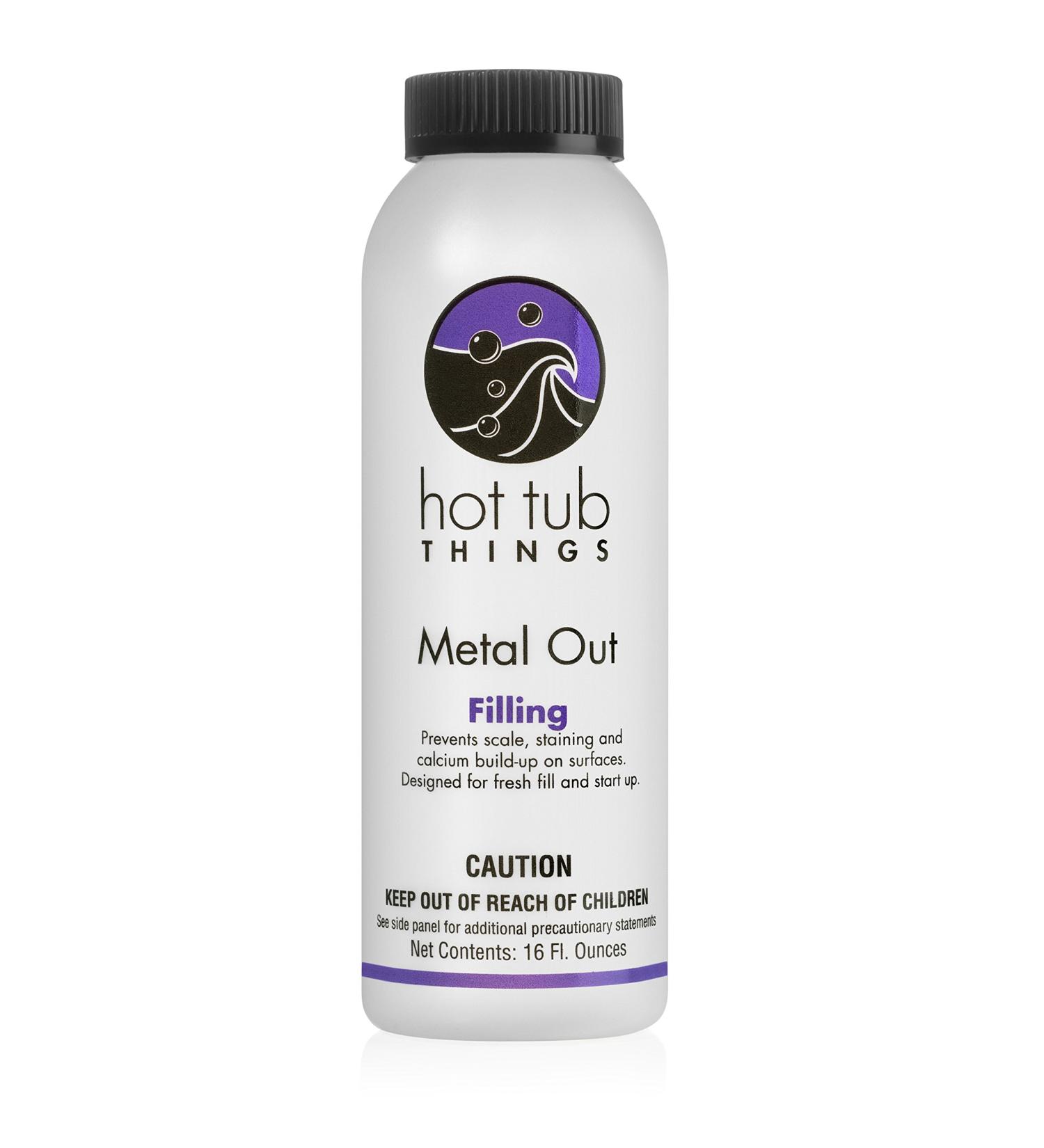 Hot Tub Things Metal Out 16 Ounce - Prevent Scale Staining and Calcium Build-up on Surfaces