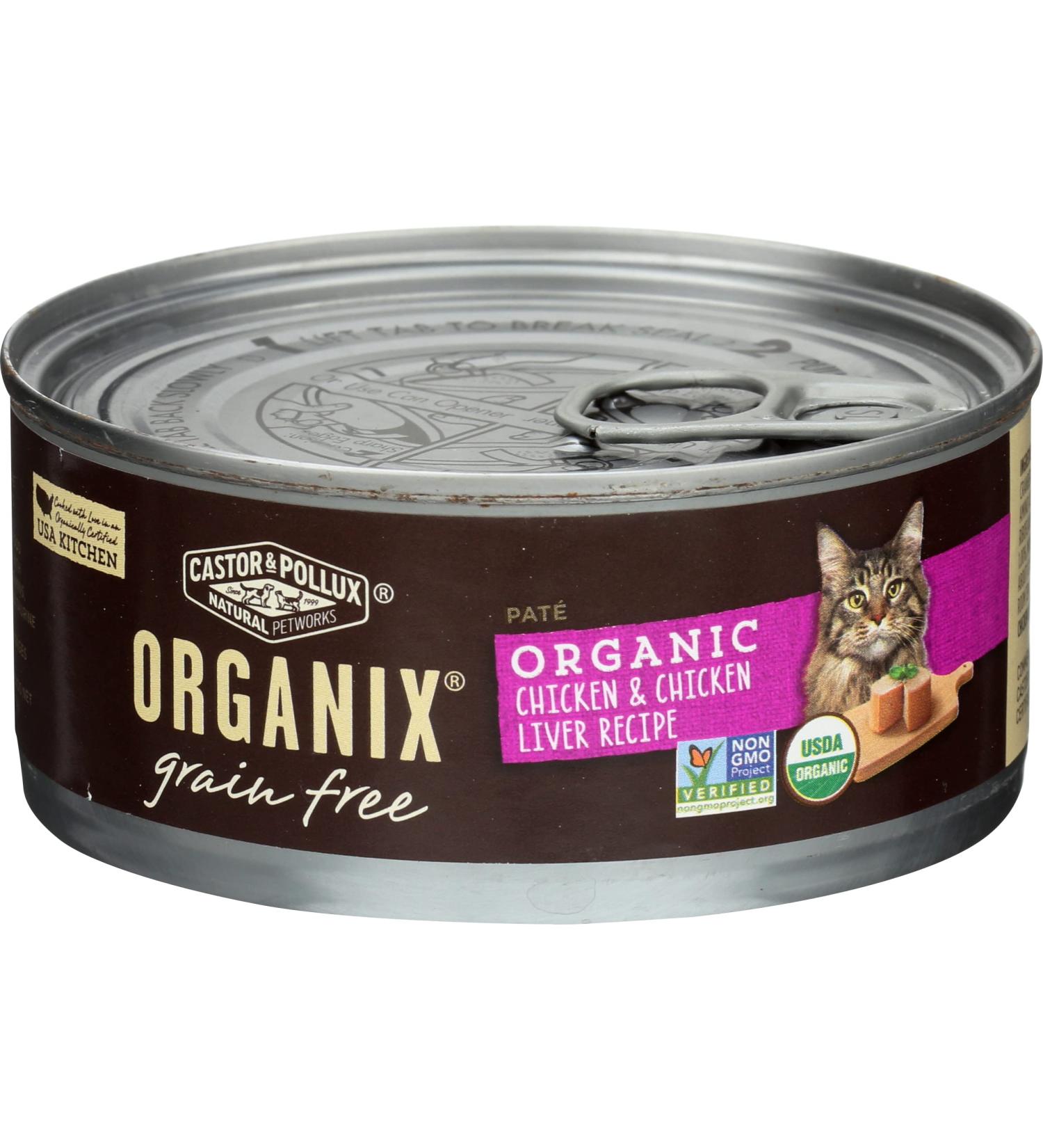 Castor & Pollux Organix Chicken & Liver Pأ¢tأ© Cat Food - 5.5 oz Organic Formula - Buy Online on GoSupps.com