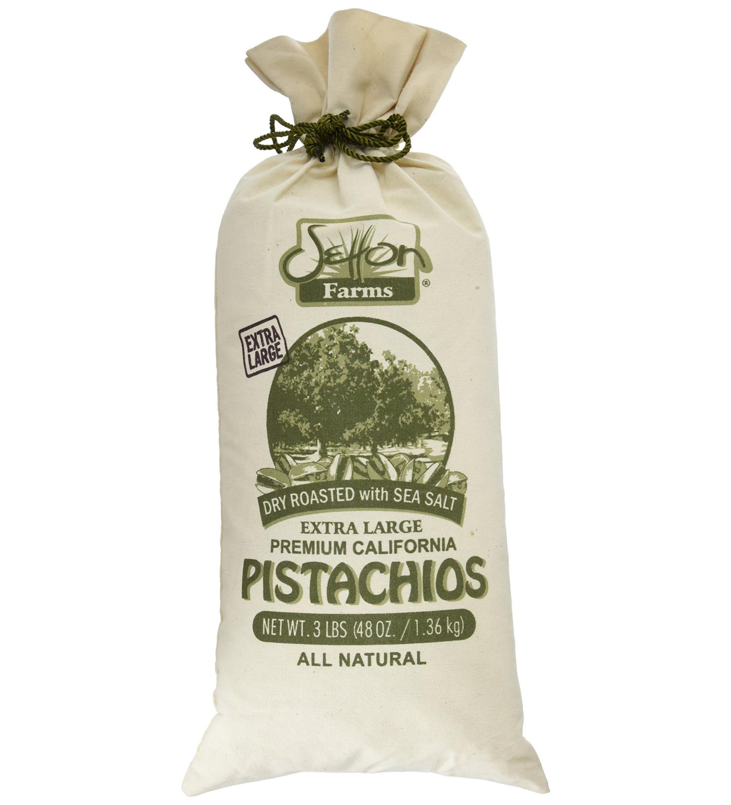 Setton Farms Extra Large Dry Roasted Pistachios in Burlap Bag - 48 Ounce Pack - Sea Salted - Buy Online on GoSupps.com