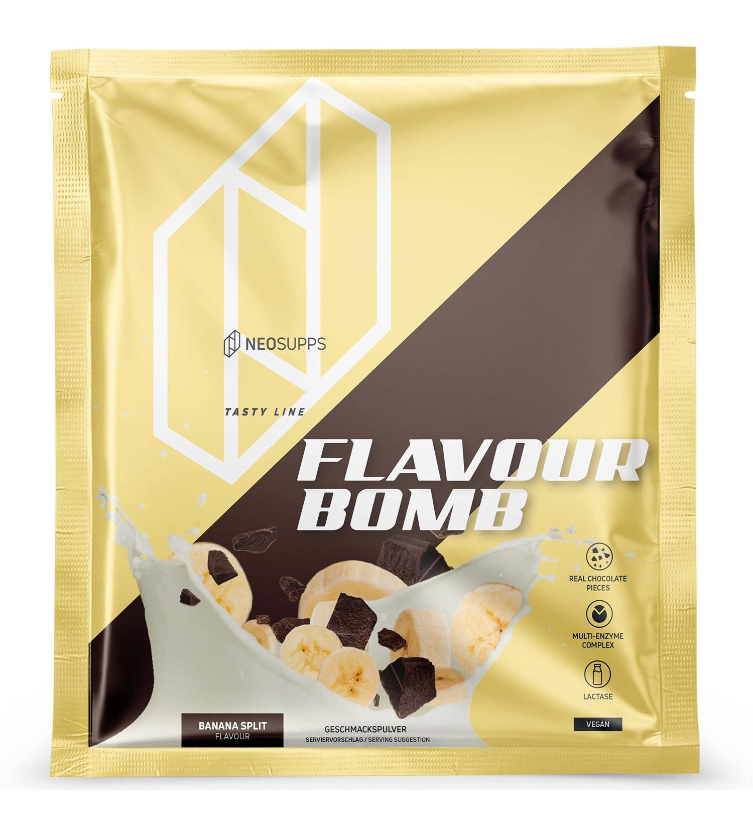 NeoSupps Flavor Bomb Taste Powder 15g | Delicious Low-Calorie Flavor for Diet & Baking | Elevate Your Food with Banana Split Flavor - Buy Online on GoSupps.com