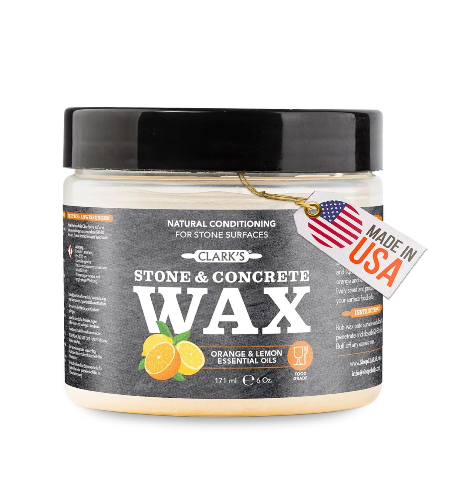 CLARKs Natural Stone Wax | Seal & Protect Soapstone, Slate, Concrete | Carnauba & Beeswax | Kitchen & Bath Countertops | Lemon & Orange Extract | 6oz - Buy Online on GoSupps.com