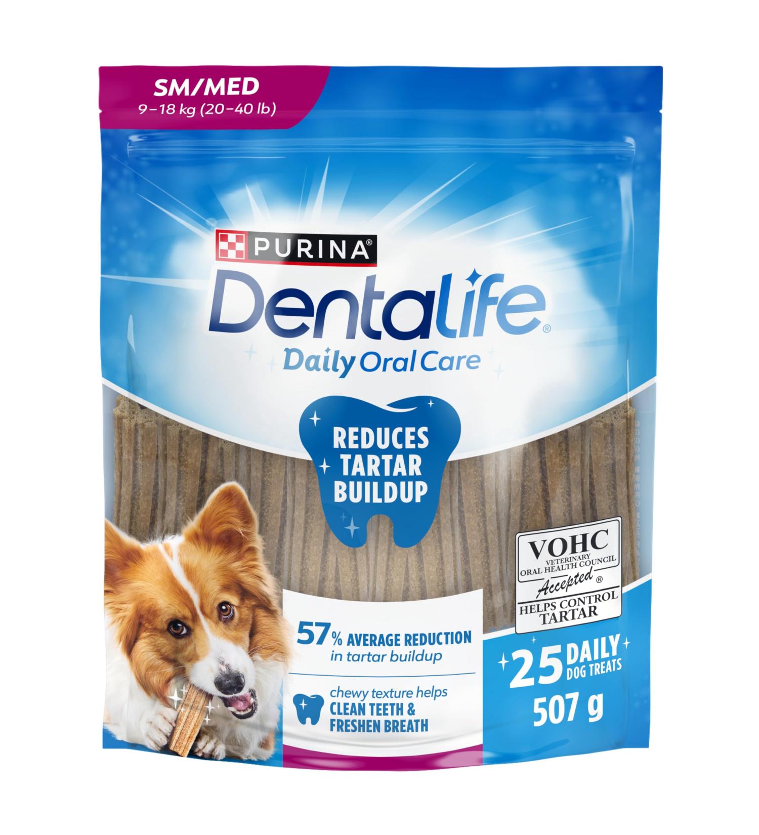 DentaLife Daily Oral Care Dog Treats for Small & Medium Breed Dogs - 507 g Pouch (1 Pack) 507 g (Pack of 1) - Buy Online on GoSupps.com