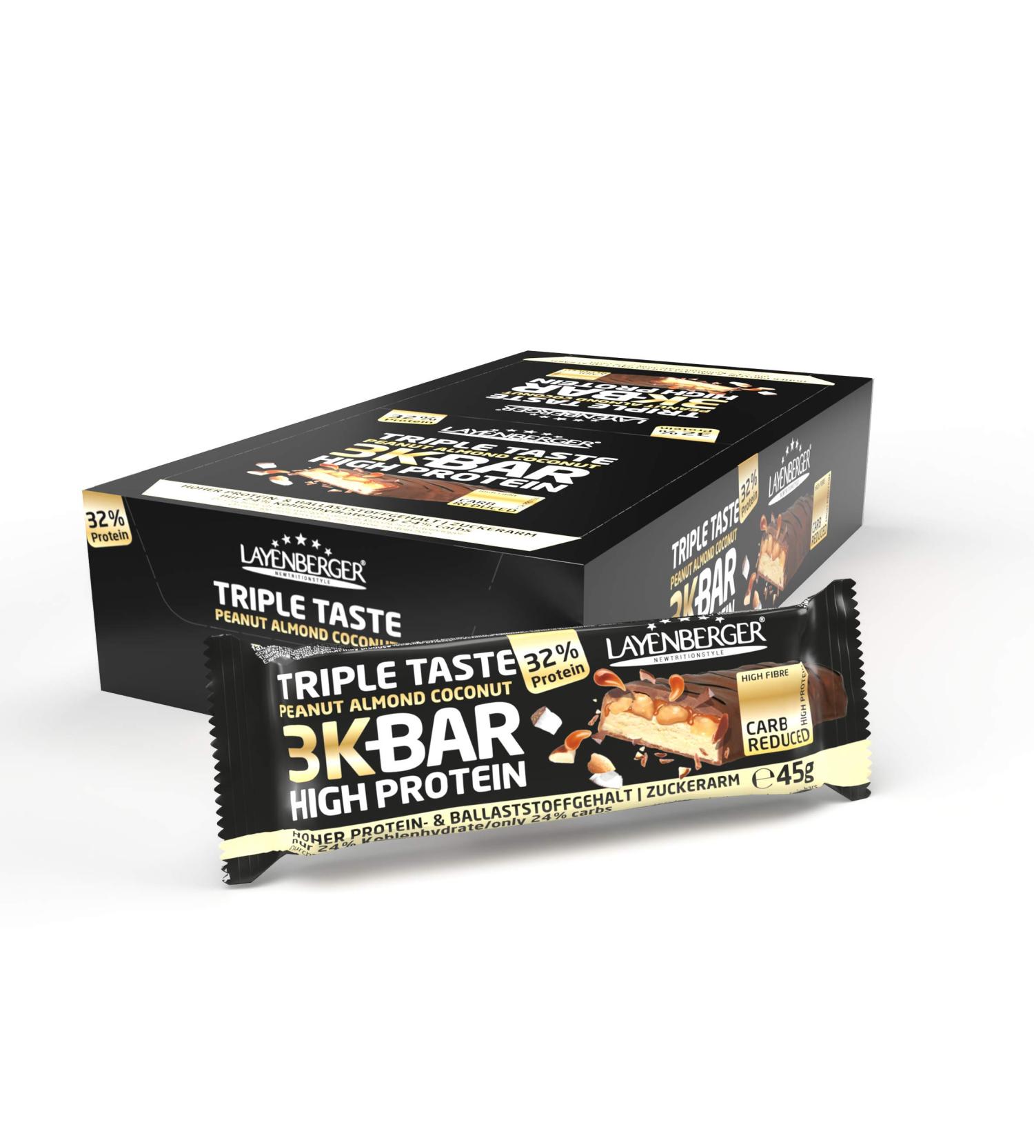 Buy Layenberger 3K High Protein Bar - Coconut Almond Peanut | Low Carb 21x45g | International Shipping - Buy Online on GoSupps.com