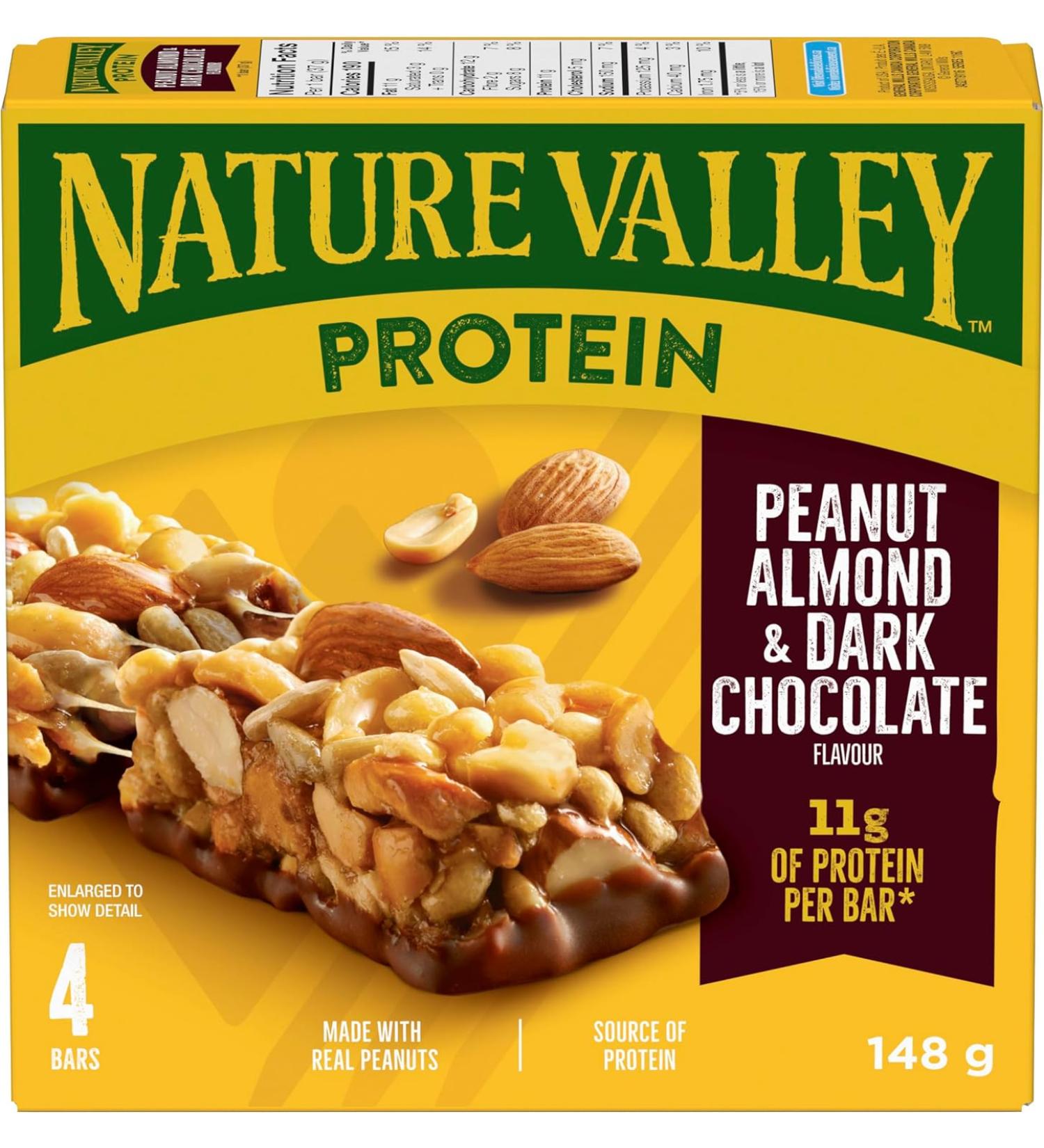 Nature Valley Protein Peanut Almond & Dark Chocolate Flavour 4ct 148g - Delicious and Nutritious Snack - Buy Online on GoSupps.com