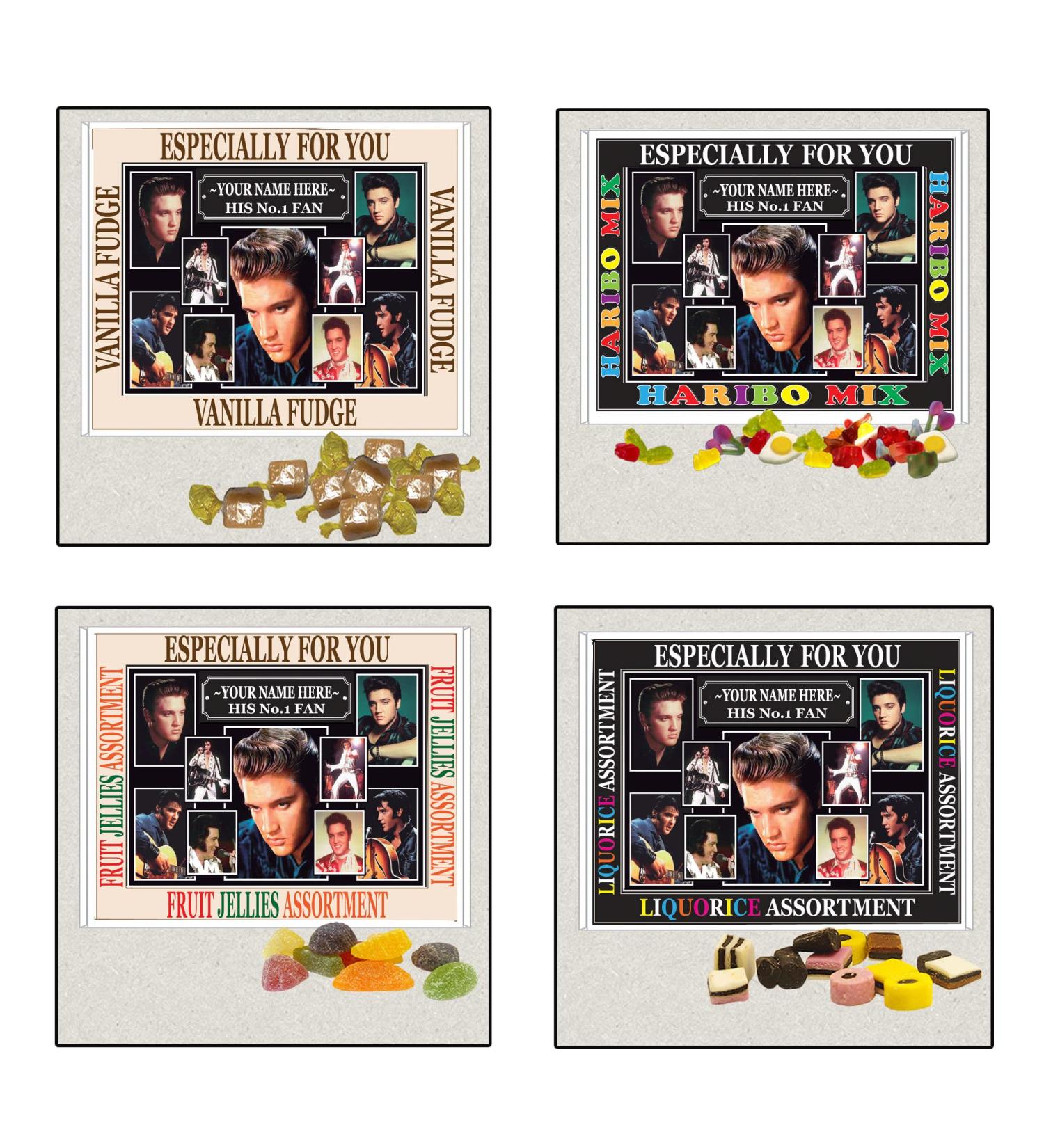 Presley King of Rock n Roll Music Icon Personalised Boxed Sweets Gift Present Movie Star Choice of Sweets - Buy Online on GoSupps.com