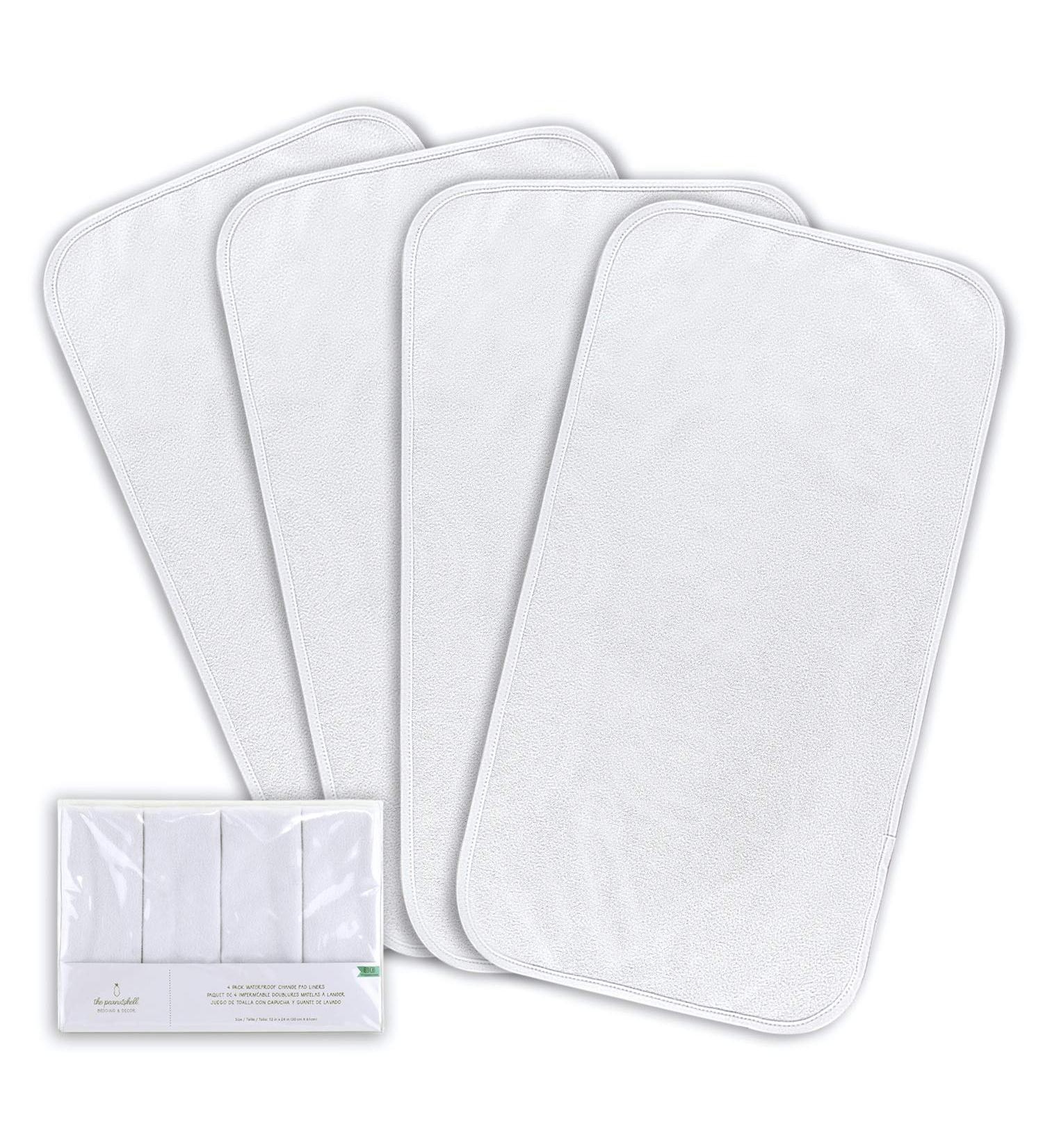 Peanutshell Waterproof Diaper Changing Pad Liners - 4 Pack Set for Changing Pad, Bassinet, or Crib - Washable & Reusable - Buy Online on GoSupps.com