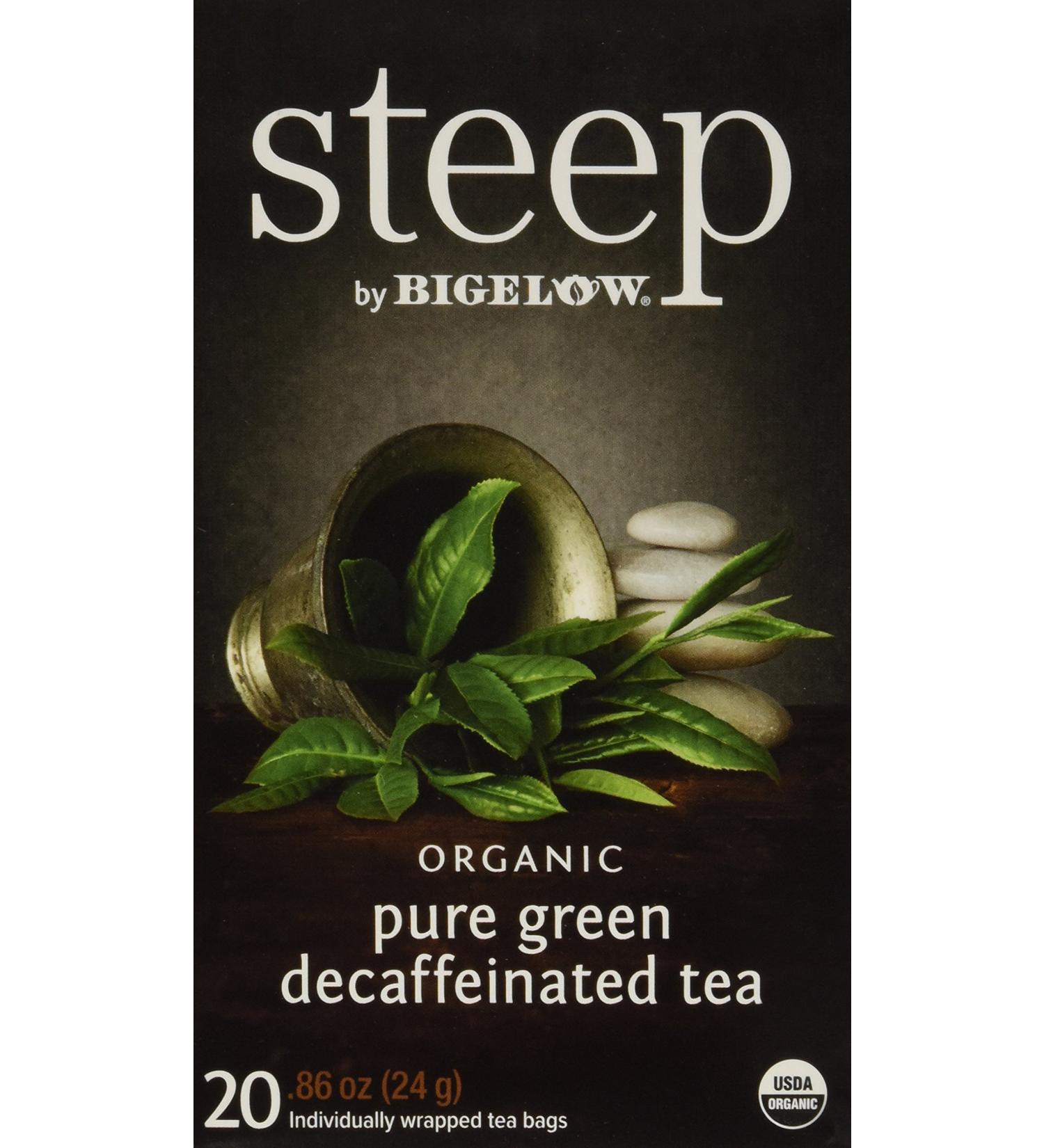 steep by Bigelow Organic Pure Green Tea, 20 Total Tea Bags