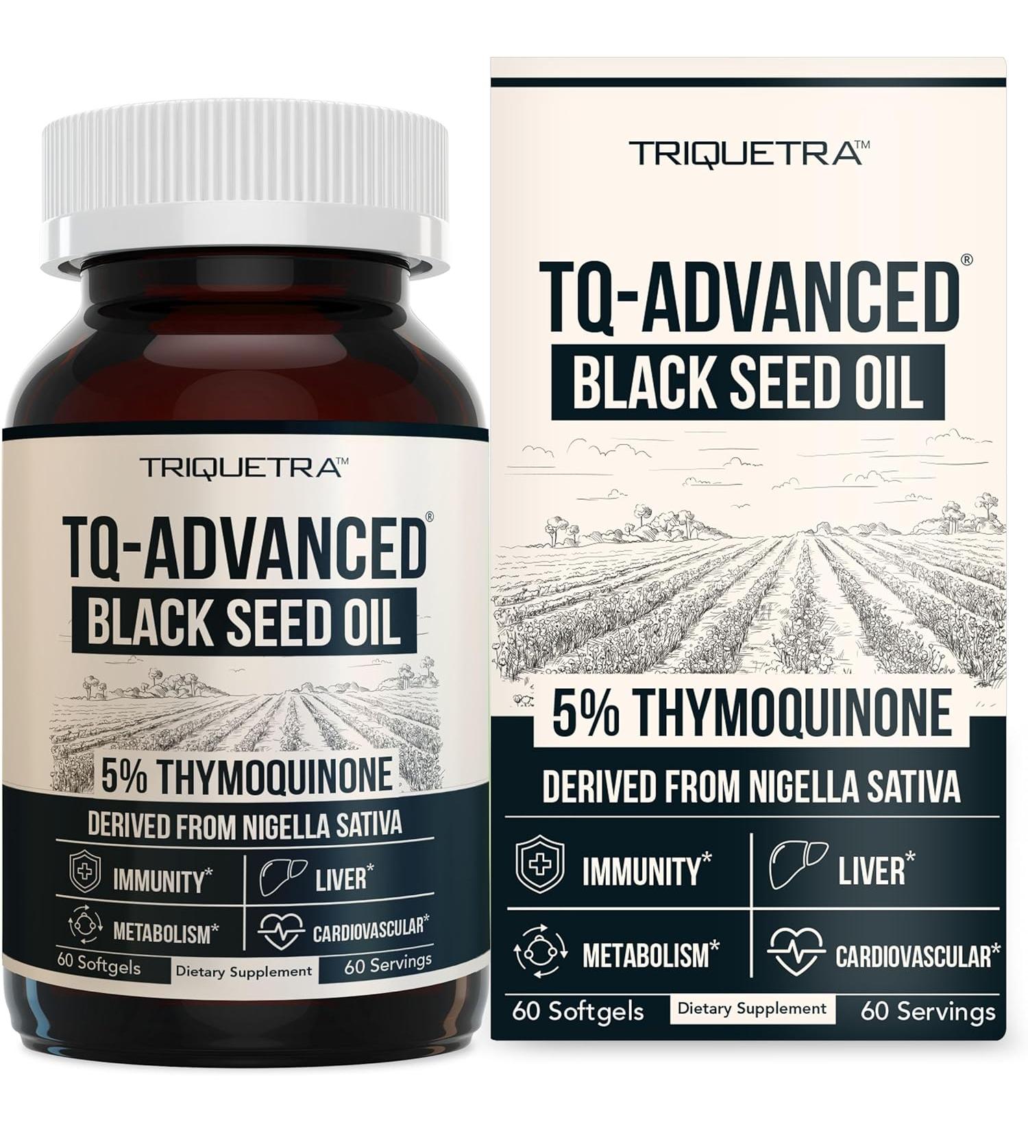 Black Seed Oil Capsules - 5% Thymoquinone - 500mg per Capsule - Raw Form Vegan - 60 Capsules - Buy Online on GoSupps.com