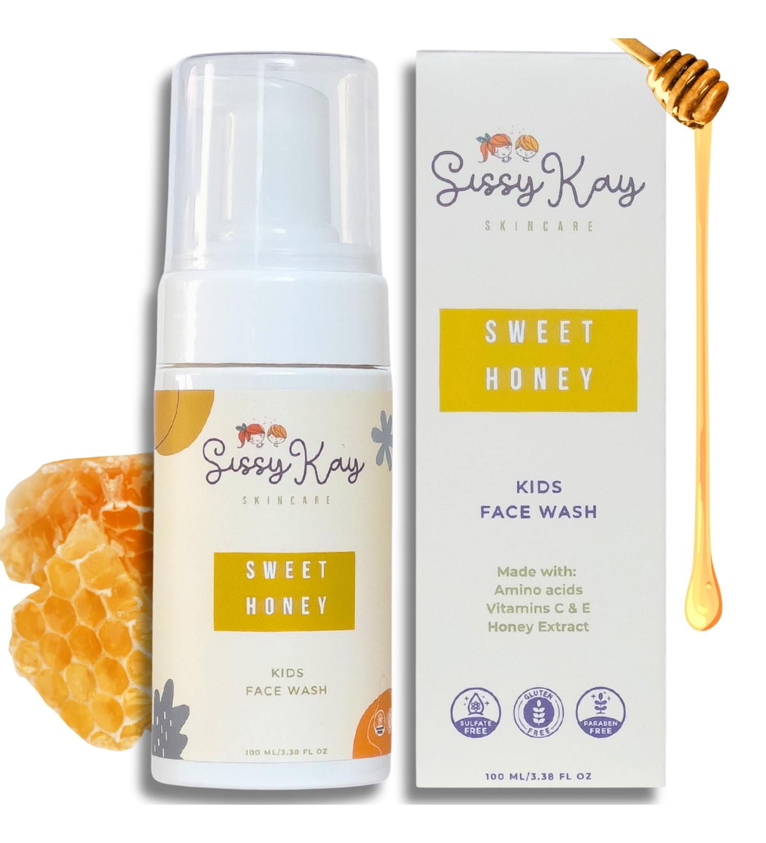 Sissy Kay Kids Foaming Face Wash for Boys Girls - Natural Face Wash For Kids - Gentle Honey Cleanser With Vitamin C & Vitamin E -Tear Free For Sensitive Skin - Honey - 100 ml - Buy Online on GoSupps.com