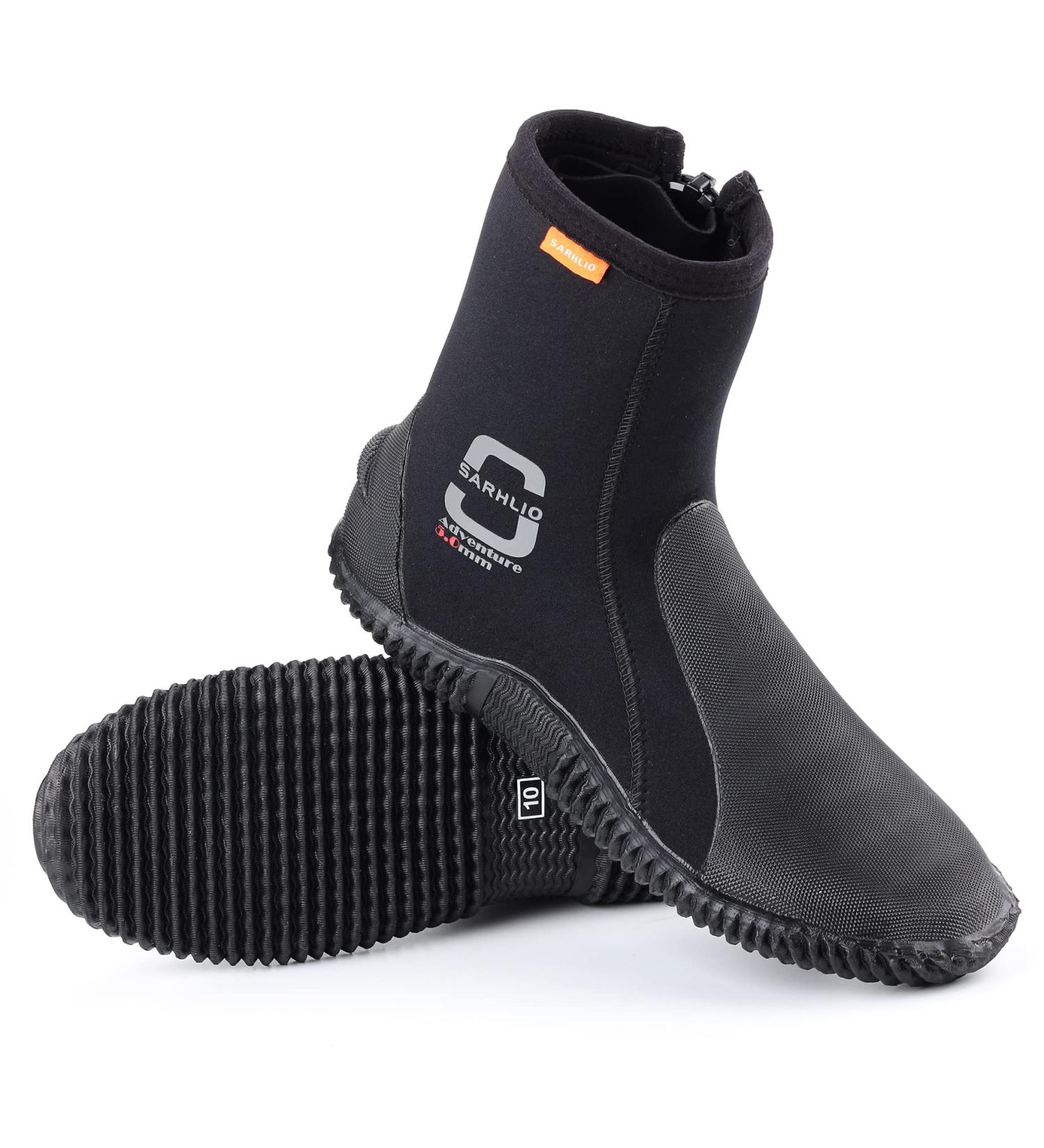 SARHLIO Neoprene Dive Boots 5mm | Zippered Anti-Slip Sole for Water Sports | Scuba Diving, Snorkeling, Rafting | Men's 6/Women's 7 - Buy Online on GoSupps.com