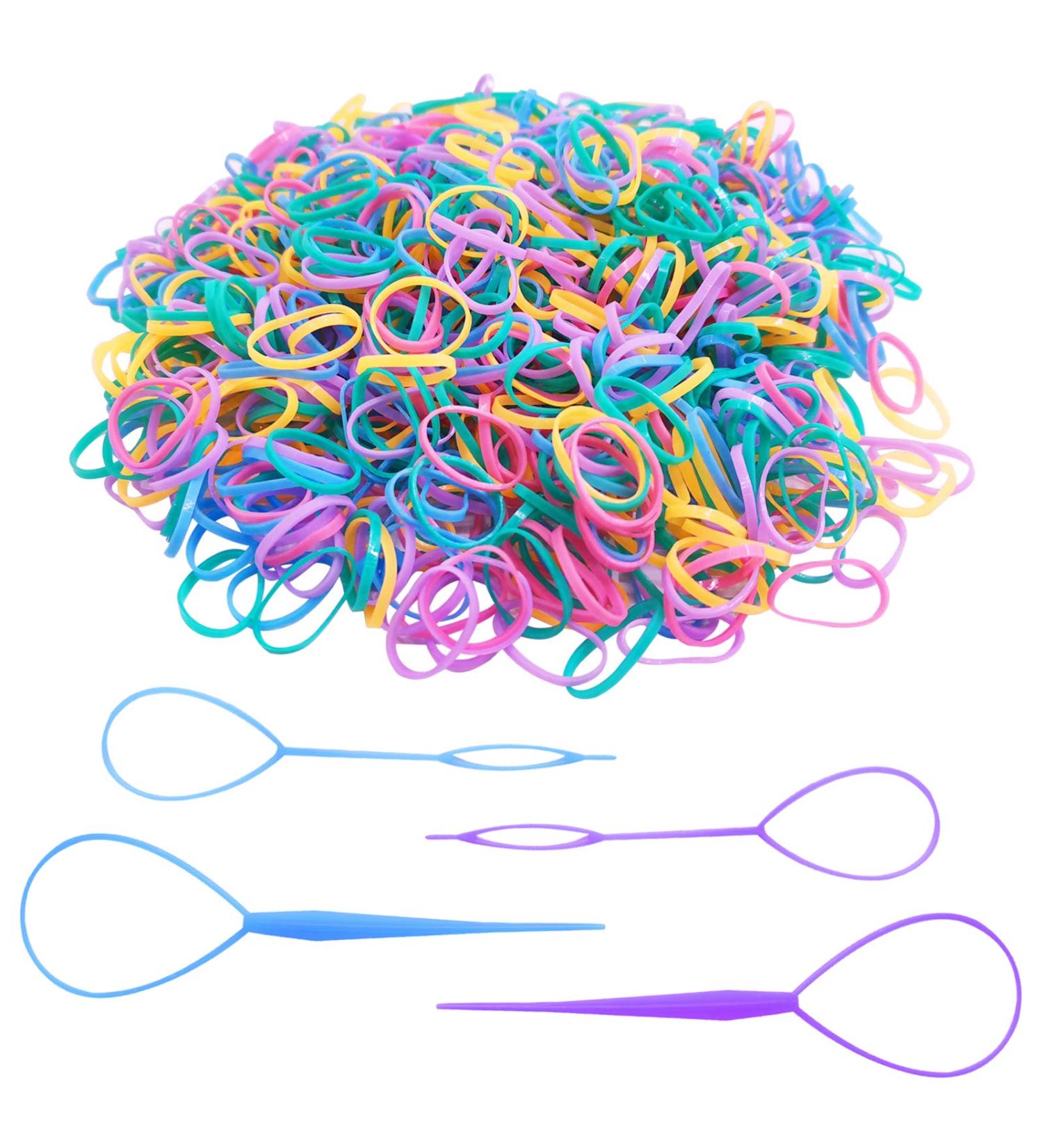 SourceTon Hair Ties - 2500 Colorful Mini Rubber Bands & Topsy Tail Tool for Toddlers & Girls - Ideal for Hair Styling & Accessories - Buy Online on GoSupps.com