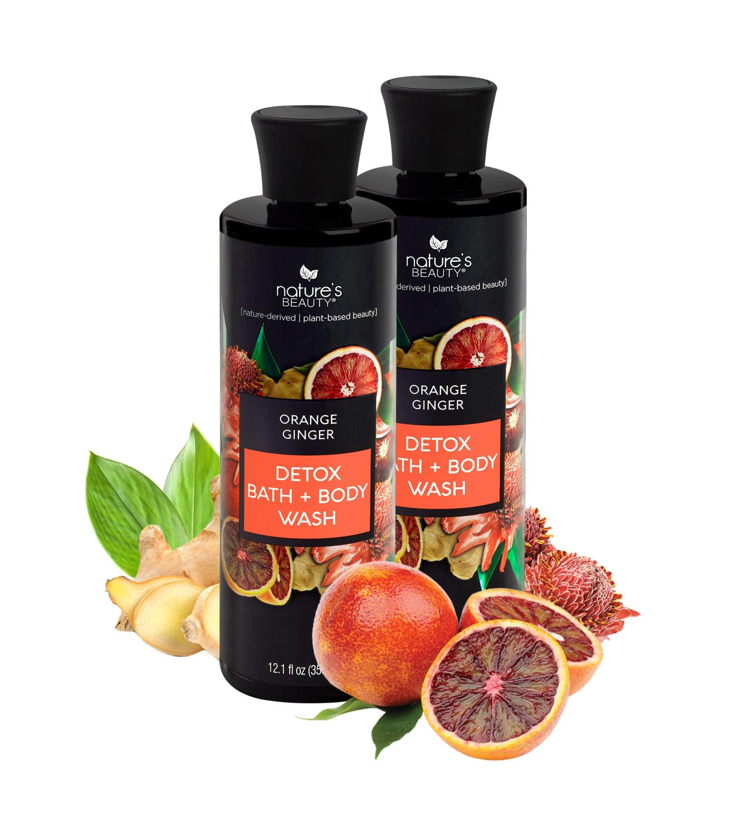 Nourish & Renew with Nature's Beauty Detox Bath & Body Wash | Vitamin C Rich Orange Ginger Formula with Sunflower, Almond & Avocado Oils | 2-pack - Buy Online on GoSupps.com