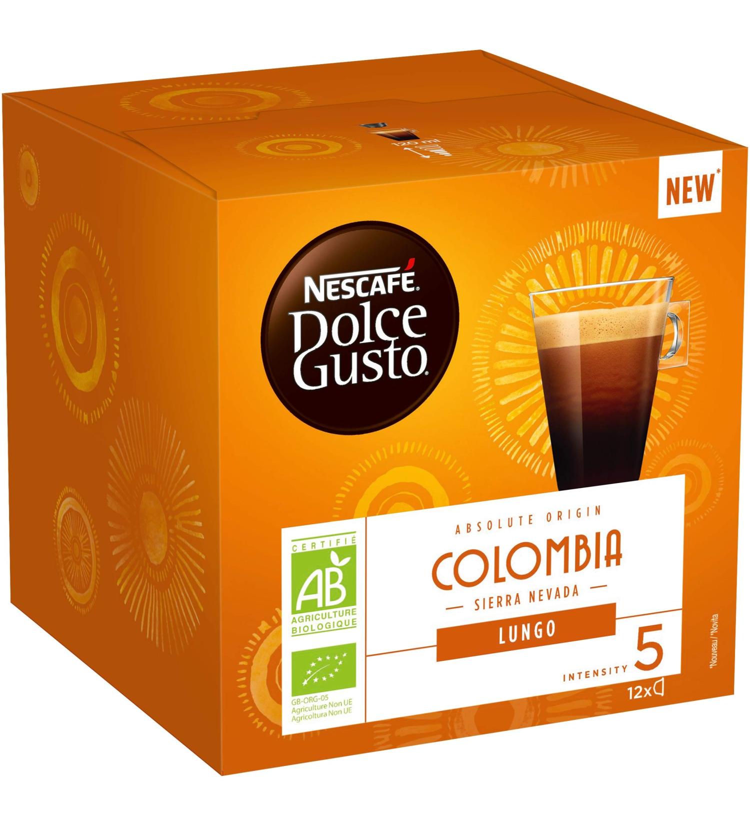 Nescaf Dolce Gusto Lungo Colombia Organic - Coffee - 72 Capsules (Pack of 6 boxes x 12) - Buy Online on GoSupps.com