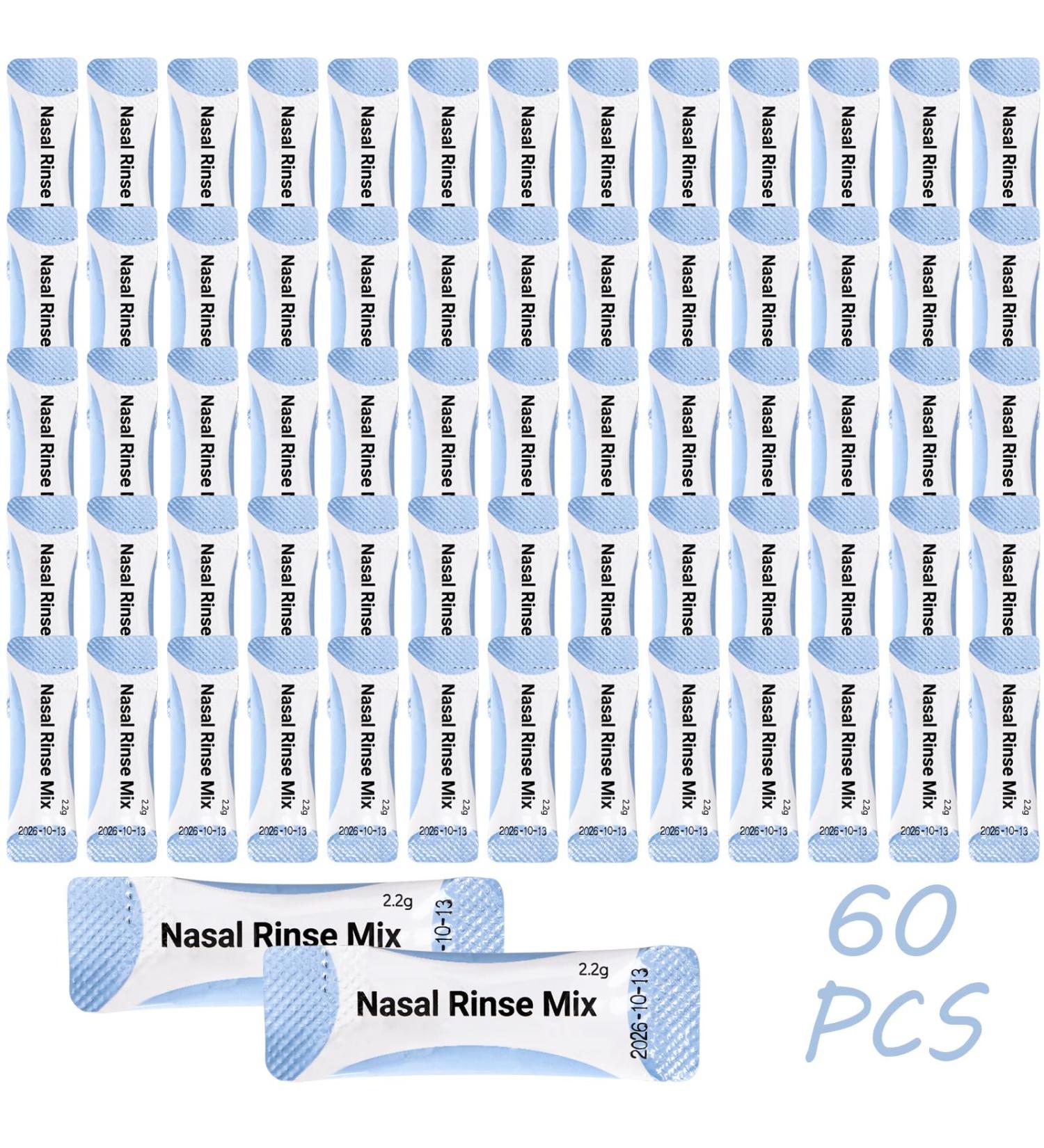 Neti Pot Nasal Rinse Salt for Nasal Shower for Adults & Kids (2.4g) - 60 Count - Buy Online on GoSupps.com