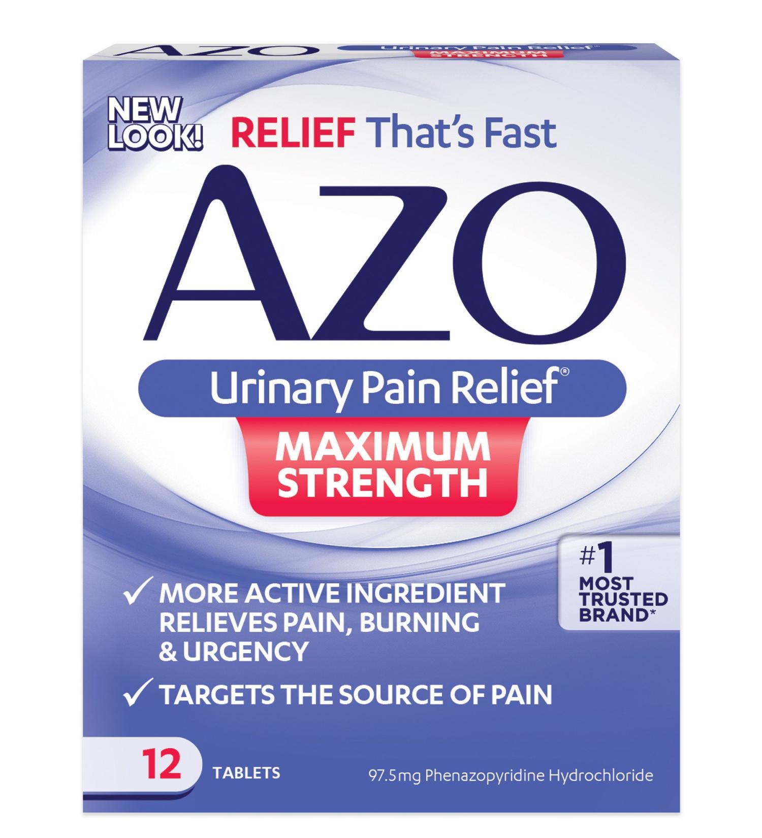 Azo Urinary Pain Relief Max Strength 12 Count Tablets