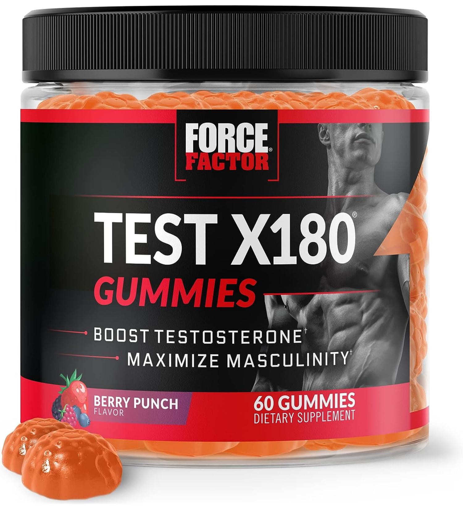 Test X180 Gummies Testosterone Booster for Men with Tongkat Ali & Horny Goat Weed - 30 Servings - Buy Online on GoSupps.com