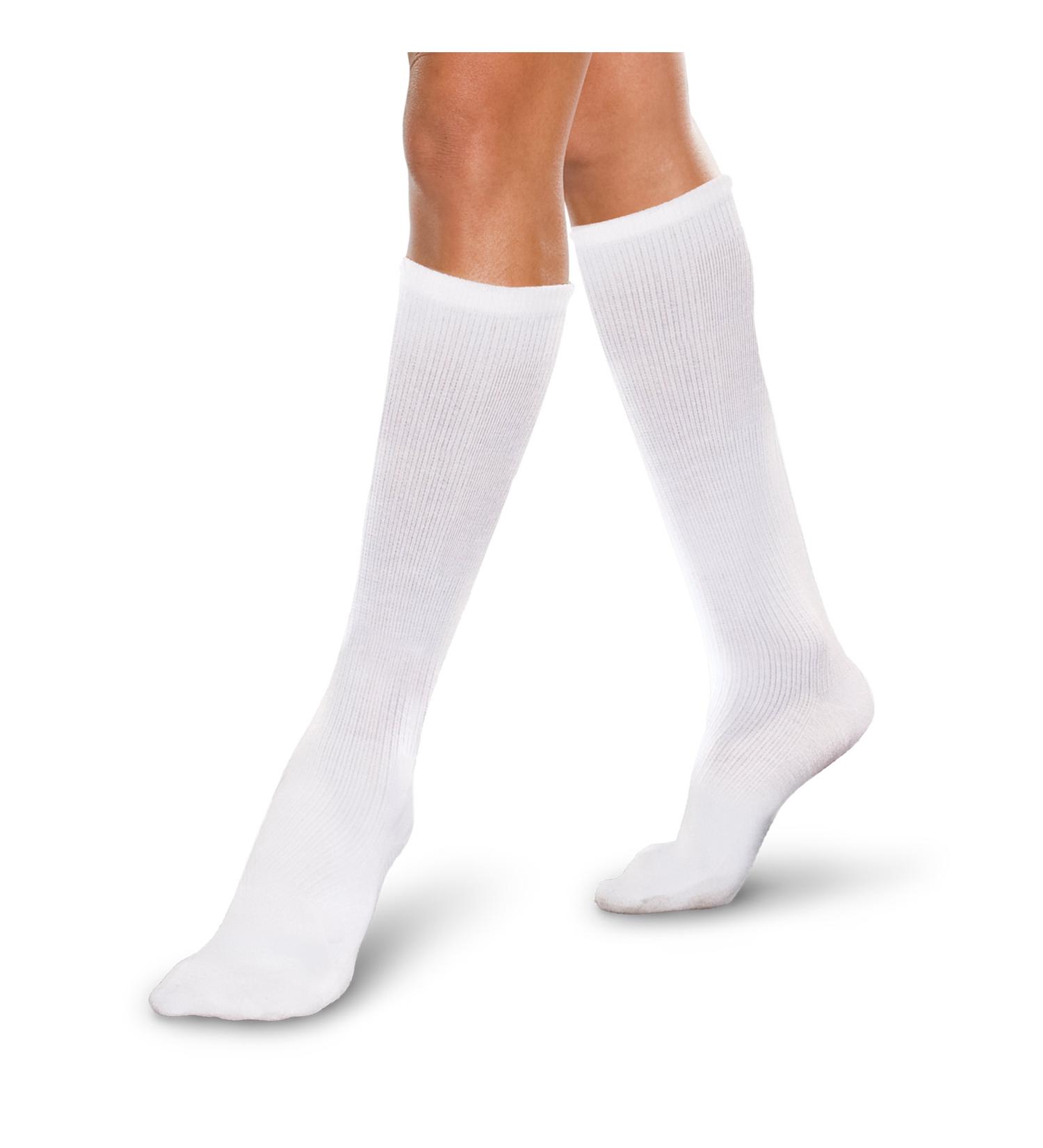 Therafirm Core-Spun Mild Knee High Compression Socks 15-20mmHg - White XXL | International Shipping - Buy Online on GoSupps.com