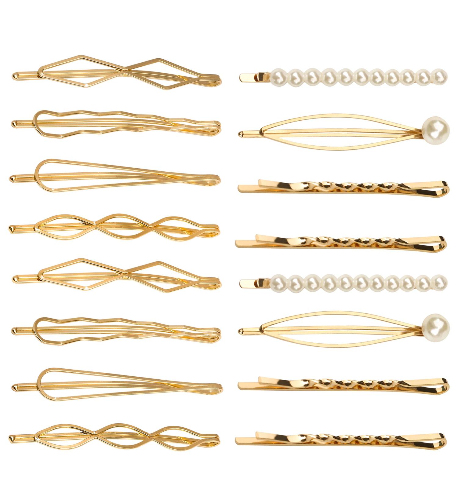 16-Piece Geometric Pearl Hair Clips Set for Women and Girls - Buy Online on GoSupps.com