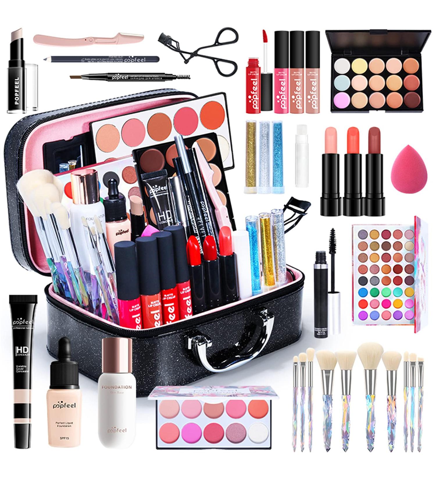 Multi-Purpose Makeup Kit | All-in-One Gift Set - Eyeshadow Concealer Lip Gloss & More | International Shipping - Buy Online on GoSupps.com