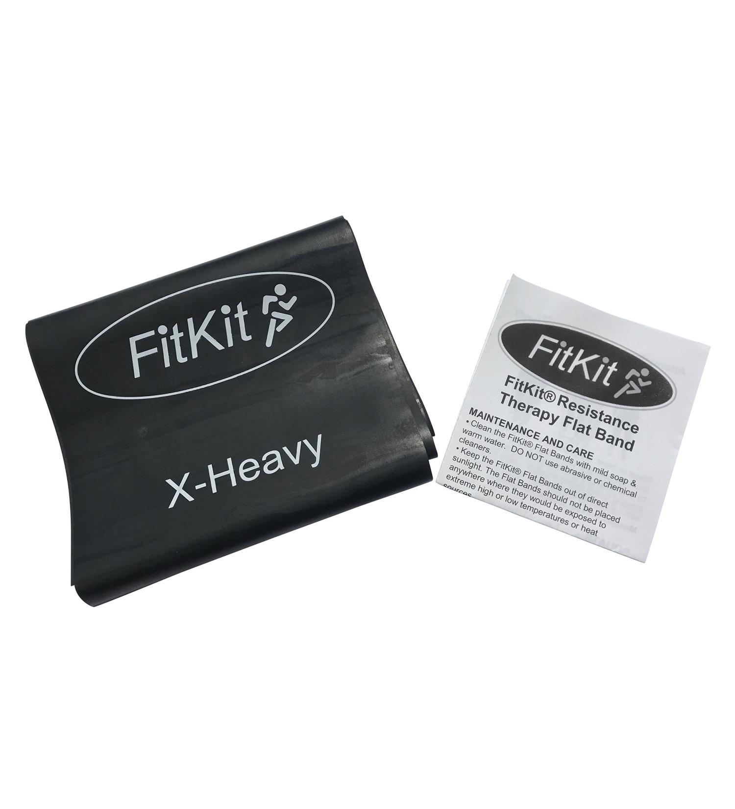 FitKit Resistance Exercise Band - 1.5M - 4 Resistance Levels for Pilates, Yoga, Rehab, Stretching, Strength Training - Black - Buy Online on GoSupps.com