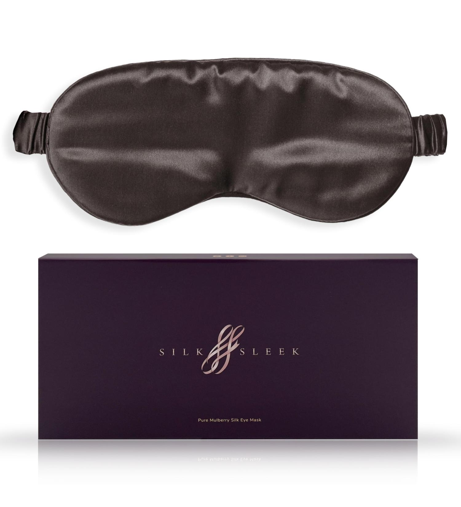 SILKSLEEK 22 Momme Pure Mulberry Silk Sleep Mask | 100% Pure Silk Filled Eye Mask for Sleeping | Super Soft & Comfortable Blackout Eye Mask in Gift Box - Chocolate - Buy Online on GoSupps.com