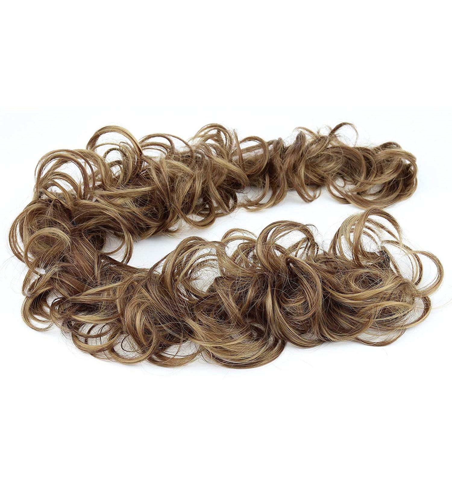 CAISHA XXL Brown Blonde Mix Voluminous Curly Messy Bun Updo - HW36 - Buy Online on GoSupps.com