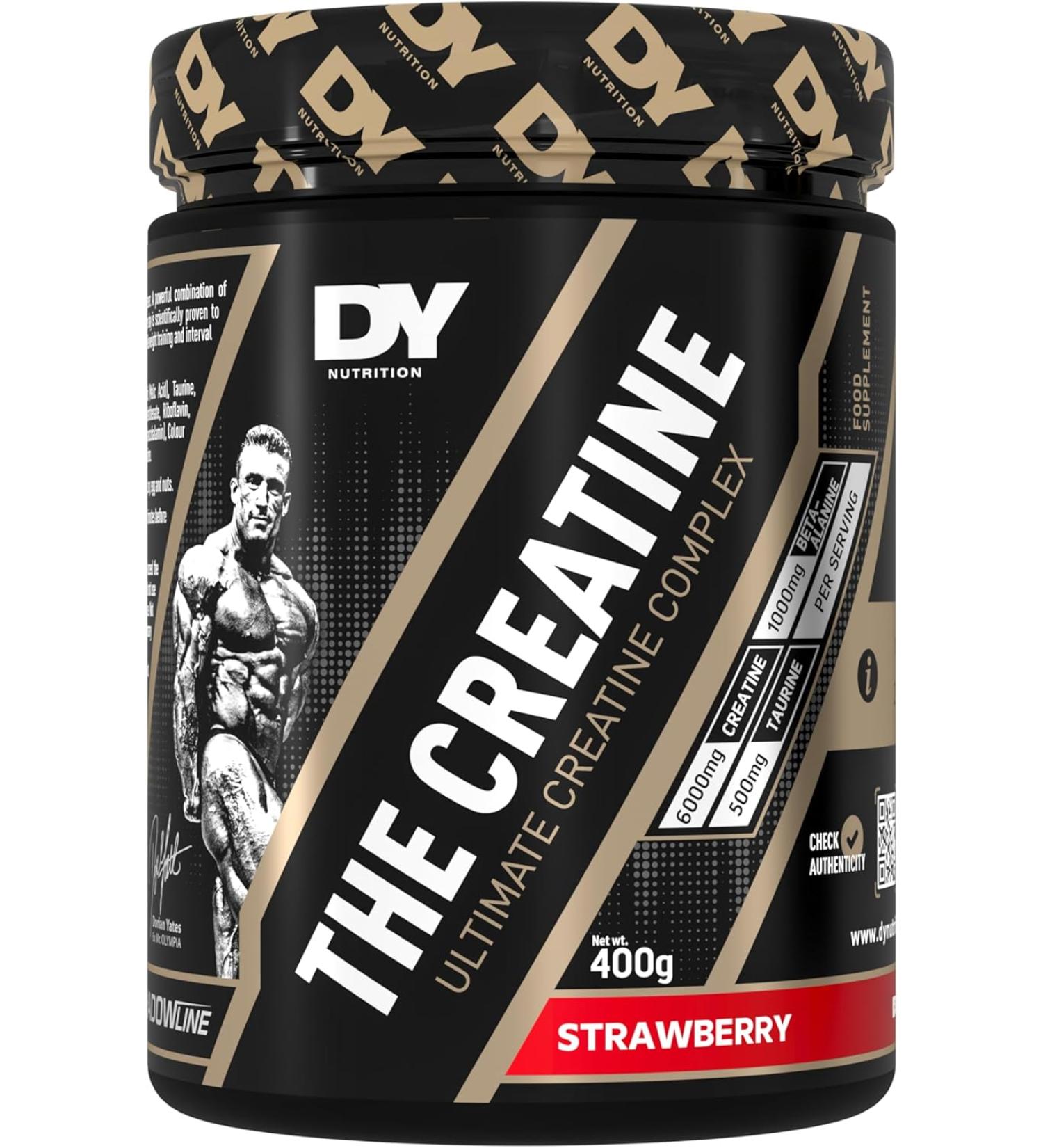 DY Nutrition The Creatine Complex 400g - High Performance Creatine Monohydrate Powder with Beta Alanine, Taurine + B Vitamins for Muscle Endurance, Pump & Recovery x40 Servings (Strawberry Flavoured) - Buy Online on GoSupps.com
