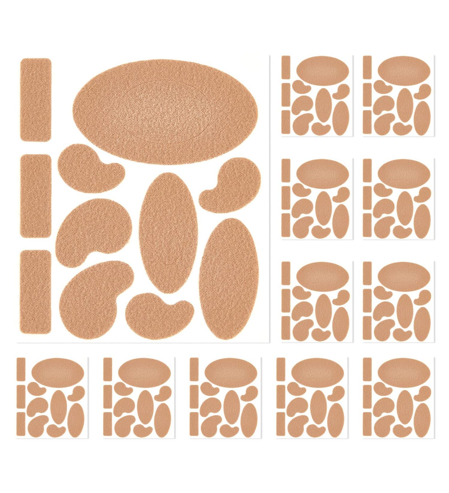 Moleskin Strips for Blister Prevention - 12 Sheets, 11 Shapes - Adhesive Mole Skin Tape for Feet & Shoes - Buy Online on GoSupps.com