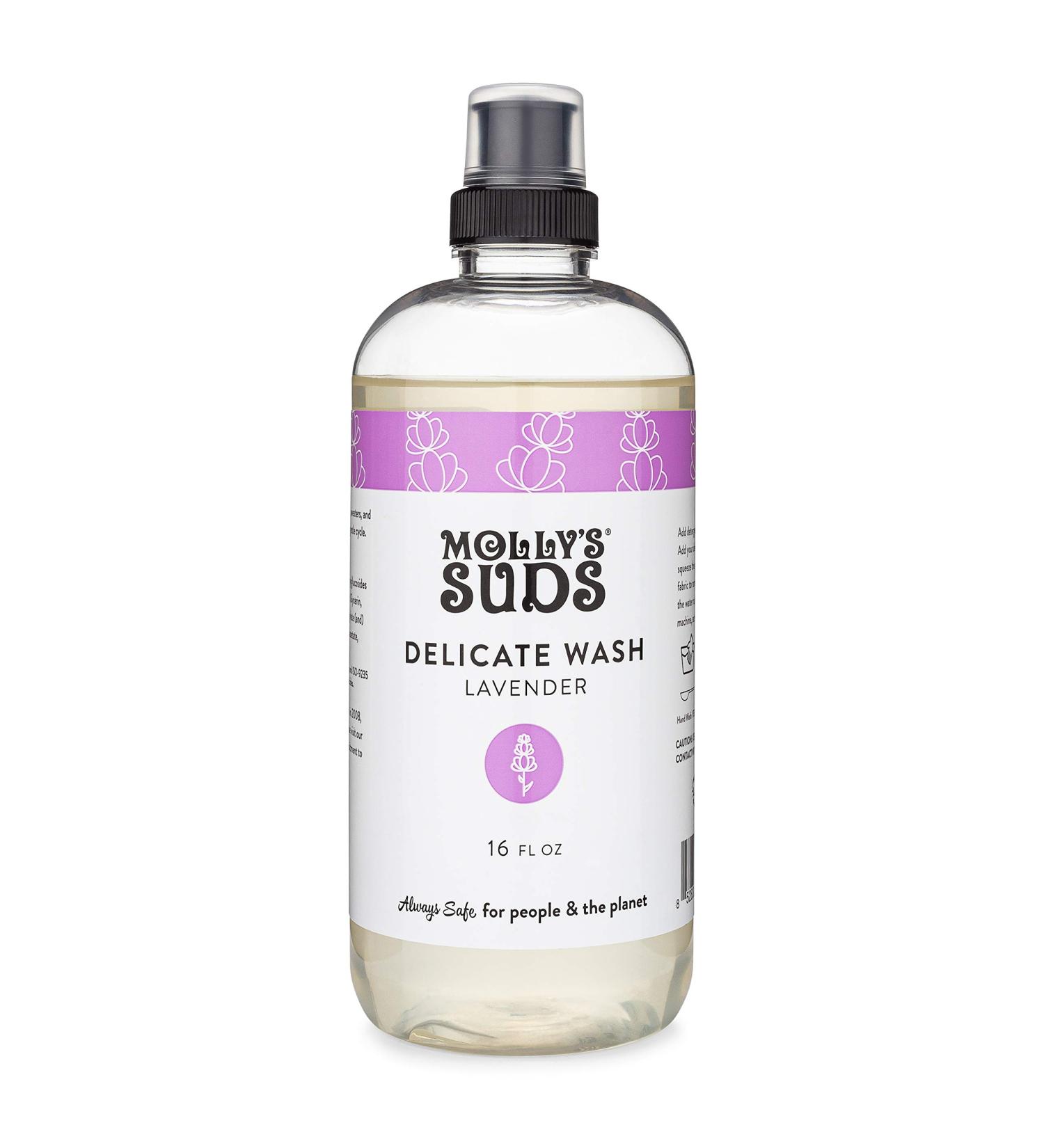 Molly's Suds Delicate Wash Liquid Laundry Soap - Natural Concentrated & Gentle Lavender Formula - 16 fl oz Eco-Friendly & Earth-Derived Ingredients - Buy Online on GoSupps.com
