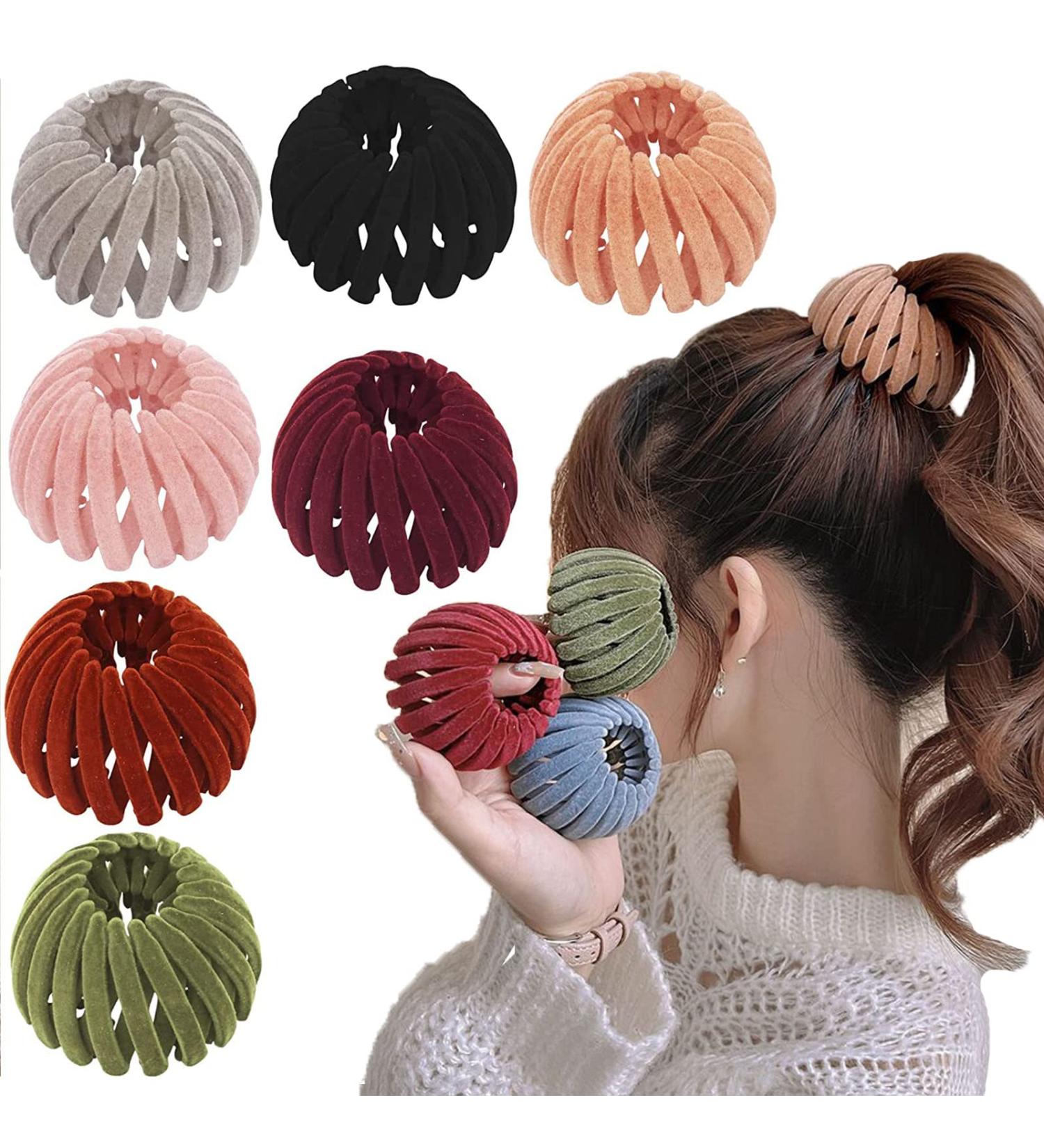 7pcs Zabernim Hair Holder Birds Nest Magic Hair Clip for Women - Expandable Velvet Bun Claw for Girls - Vintage Ponytail Holder Hairpin Buckles - Buy Online on GoSupps.com