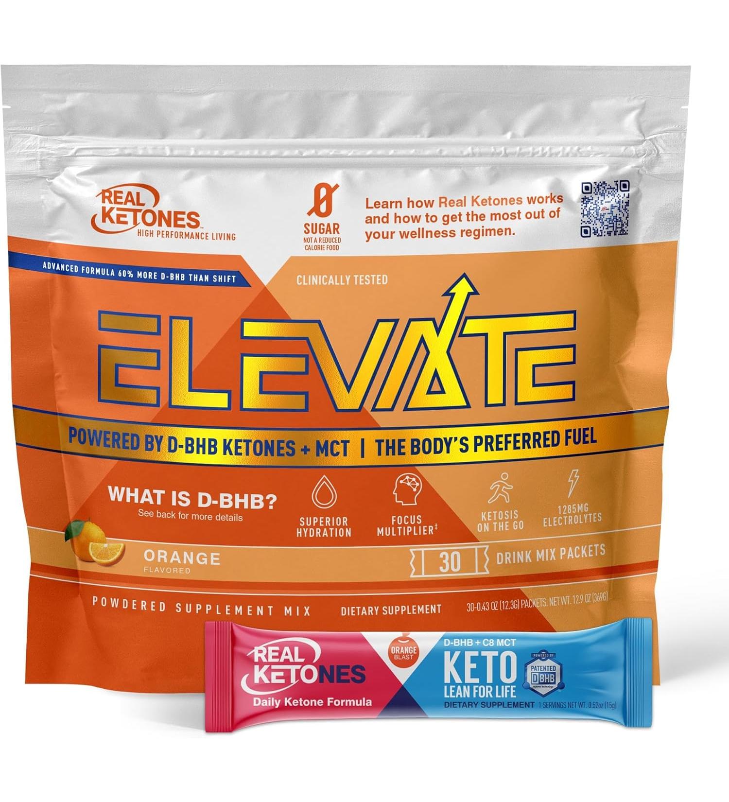 Real Ketones Orange Blast - Exogenous Keto Drink Mix Powder - 30 Packets - Buy Online on GoSupps.com