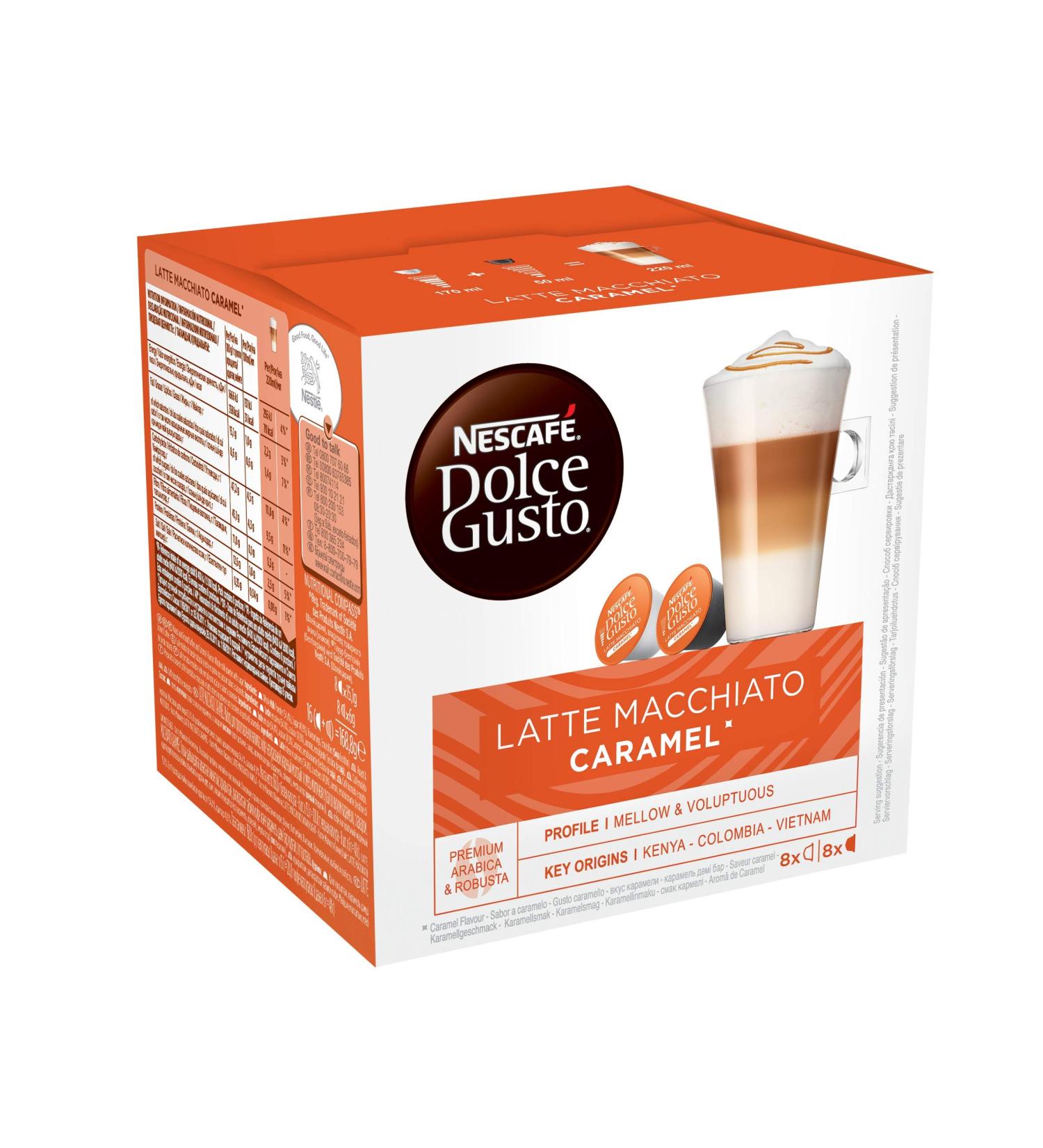 NESCAF Dolce Gusto Latte Macchiato Caramel 16 Capsules 168.8 g - Buy Online on GoSupps.com