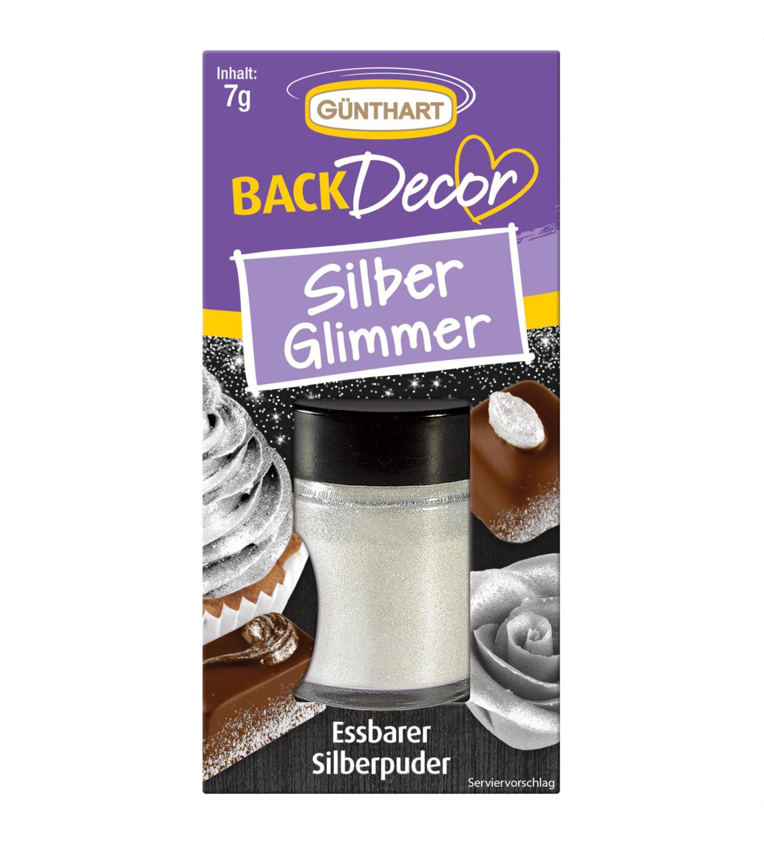 G nthart BackDecor Silver Powder 7g - Edible Glitter Dust for Baking & Cake Decoration - Shiny Silver Mica Dust - Buy Online on GoSupps.com