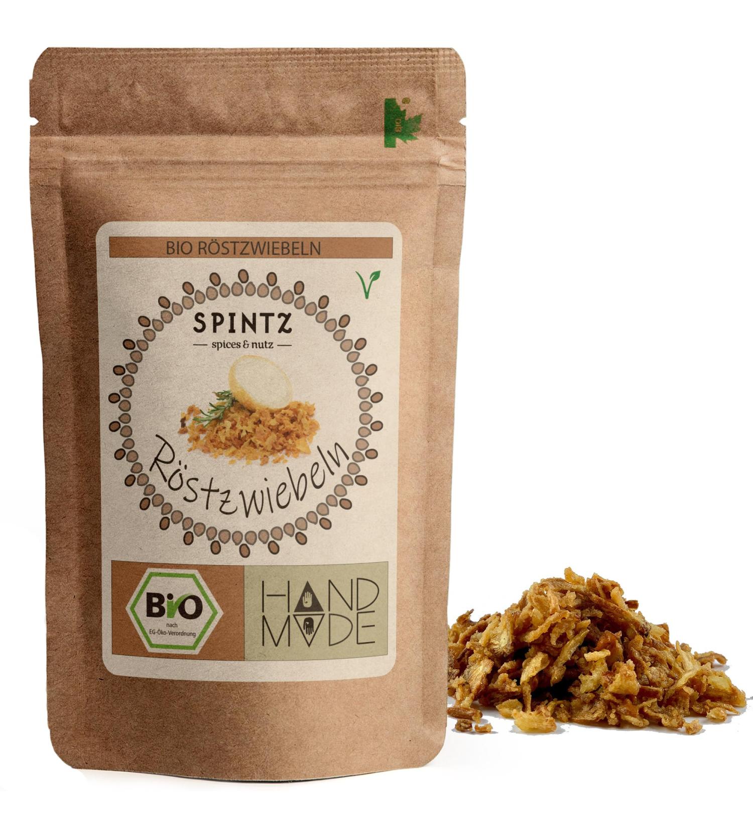  SPINTZ SPINTZ Organic Roasted Onions 200g - Danish Type - Crispy Roasted Onions | Extra Crispy Roasted Onions | in Resealable CO2 Ne - Buy Online on GoSupps.com