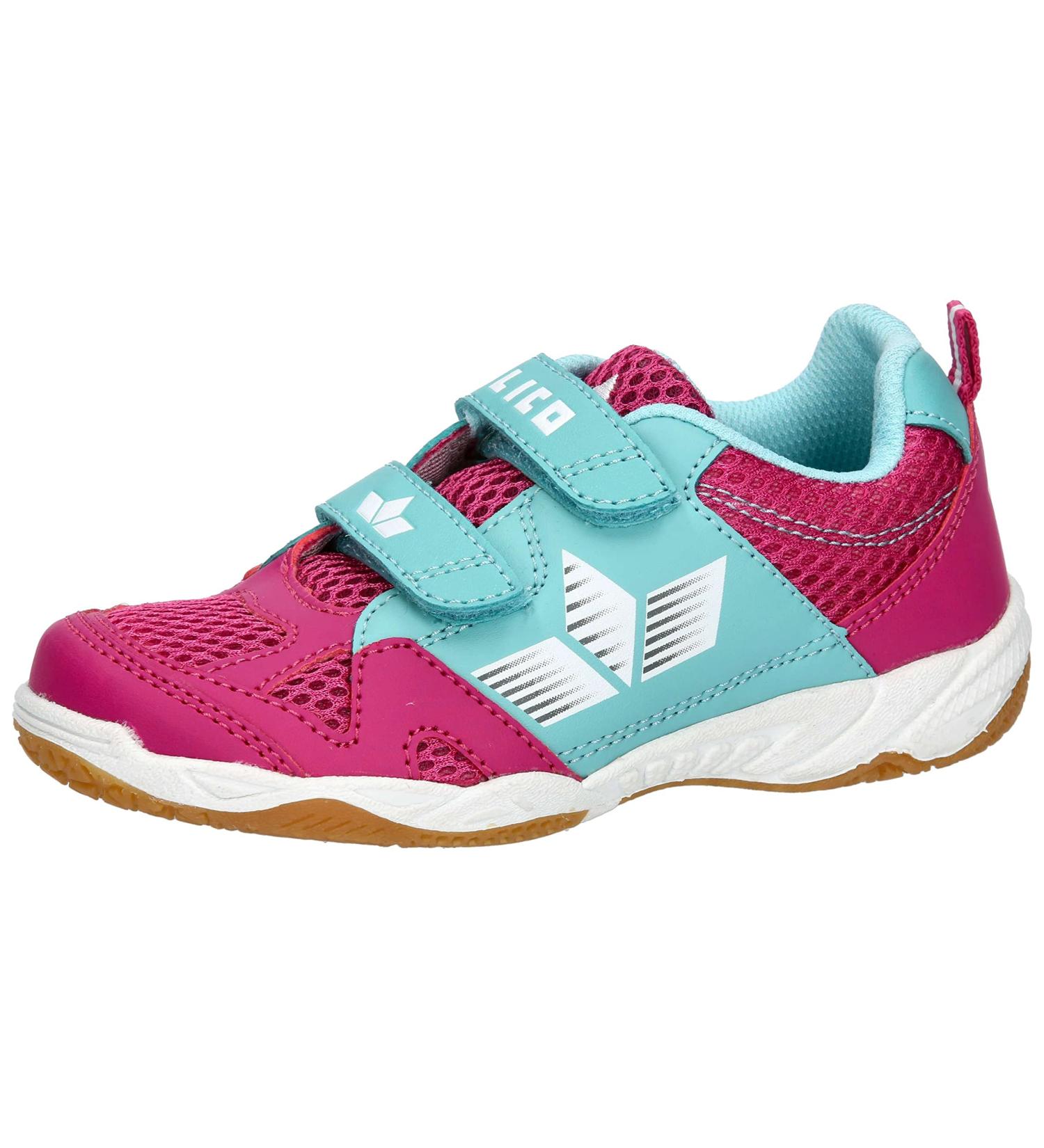Lico Unisex Kids Sport V Indoor Trainers - Pink Turquoise White - Size 29 EU - International Shipping Available - Buy Online on GoSupps.com