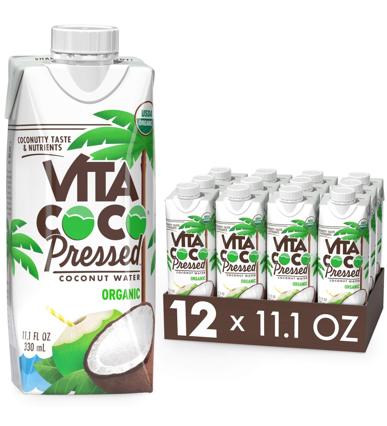 Vita Coco Organic Coconut Water Pressed | More Coconutty Flavor | Natural Electrolytes | Vital Nutrients | 11.1 Fl Oz (Pack of 12) - Buy Online on GoSupps.com